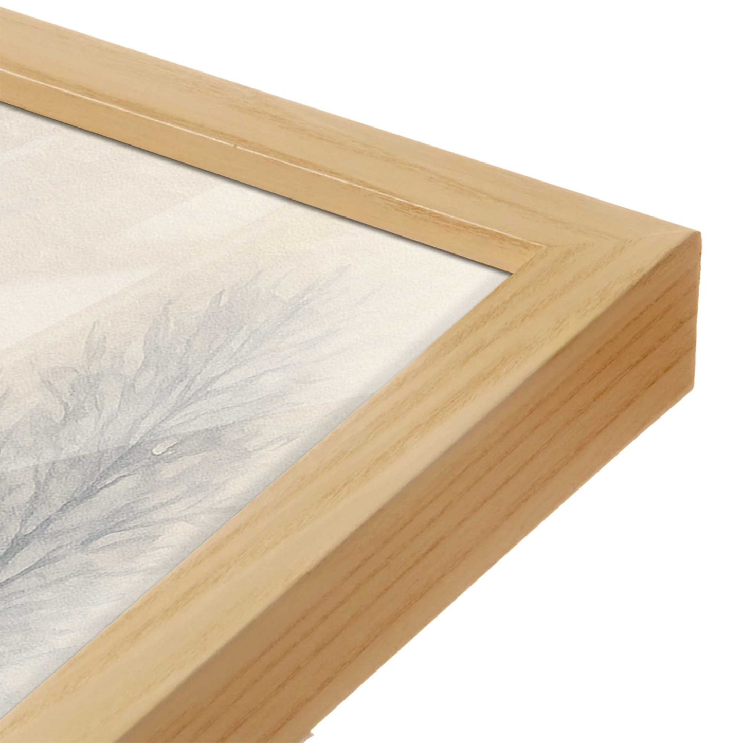 [Color:American Maple], Picture of art in a American Maple frame at an angle