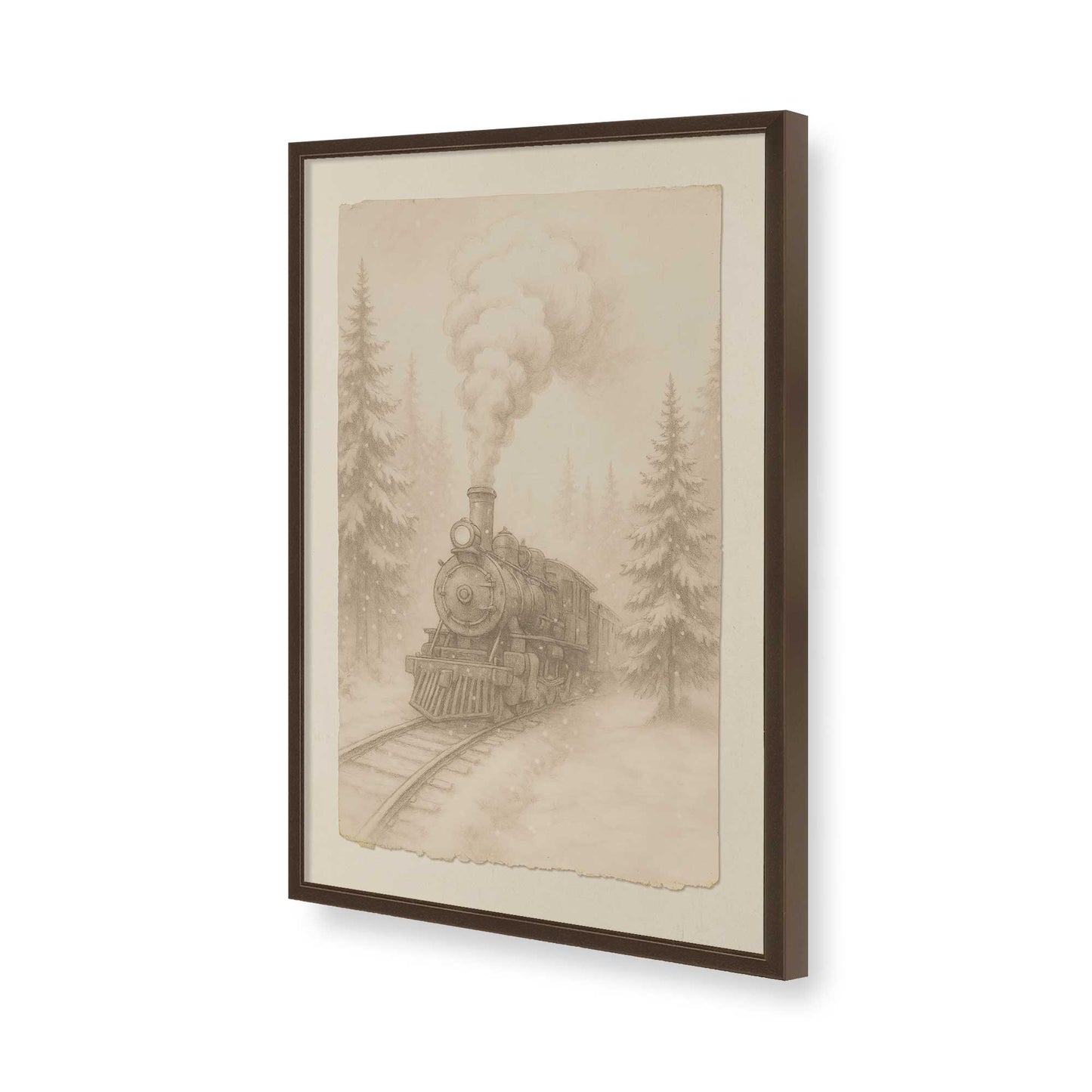 [Color:Brown], Picture of art in a Brown frame of the corner