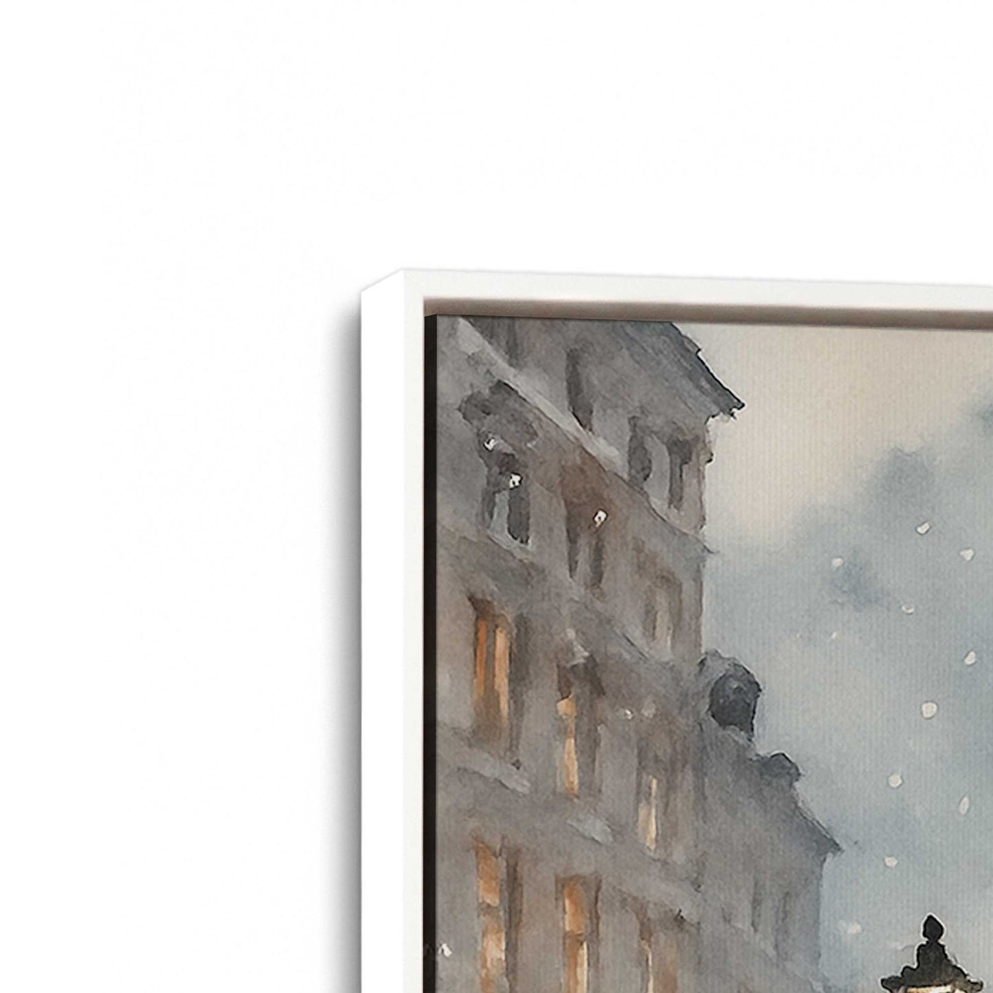 [Color:Opaque White], Picture of art in a White frame at an angle