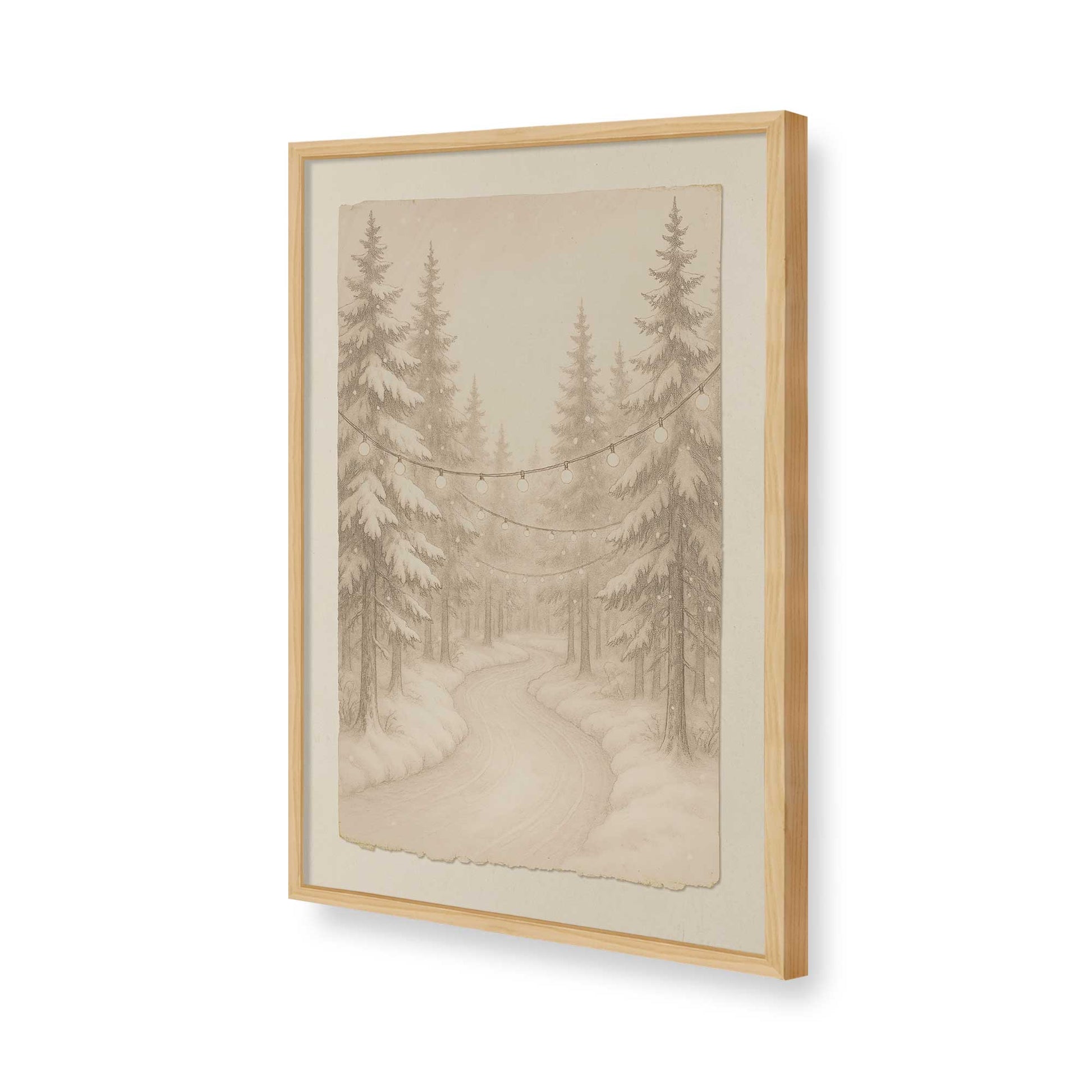 [Color:American Maple], Picture of art in a American Maple frame of the corner