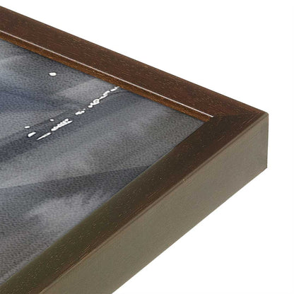 [Color:Brown], Picture of art in a Brown frame at an angle