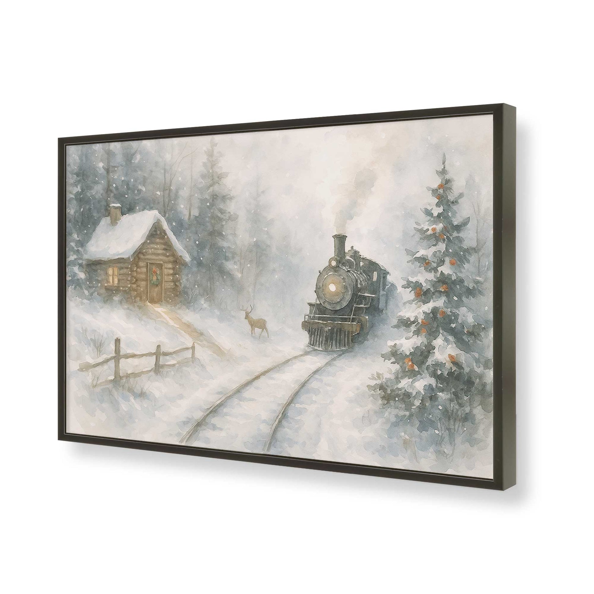 [Color:Satin Black], Picture of art in a Satin Black frame of the corner