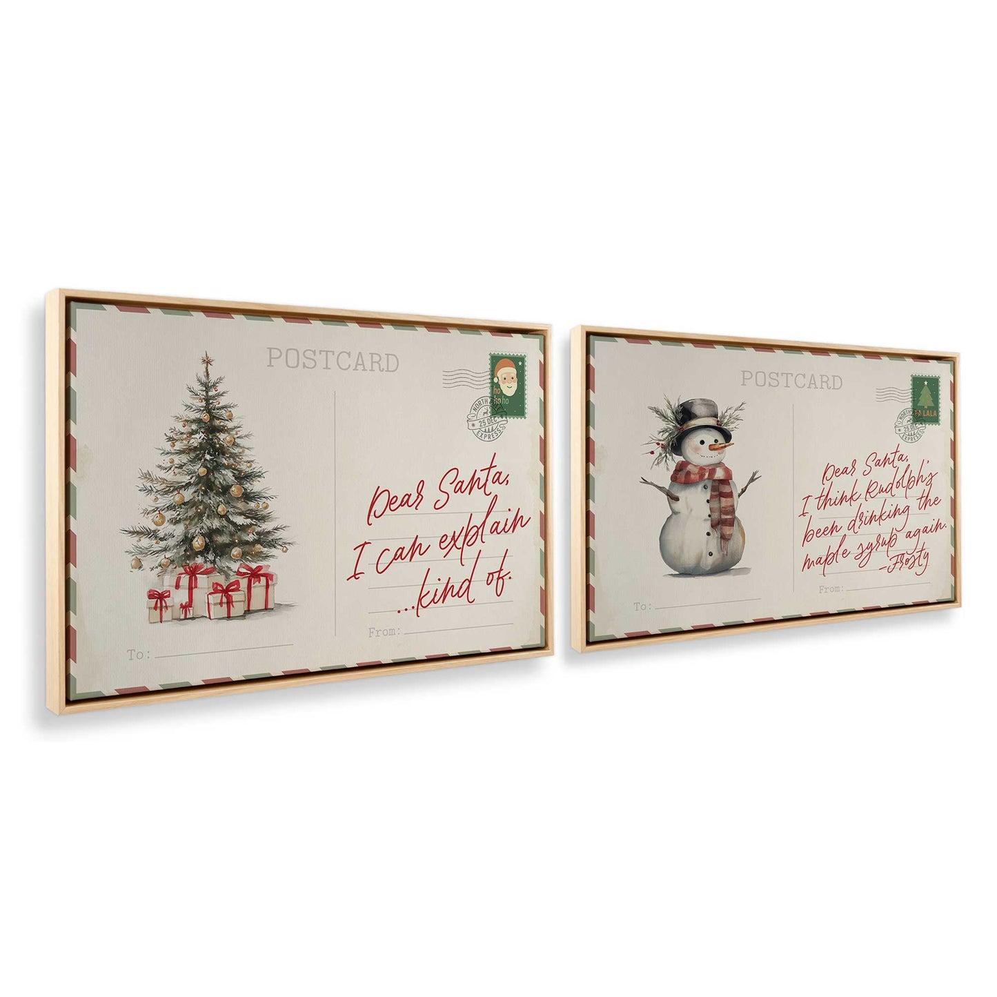 [Color:American Maple], Picture of art in a American Maple frame at an angle