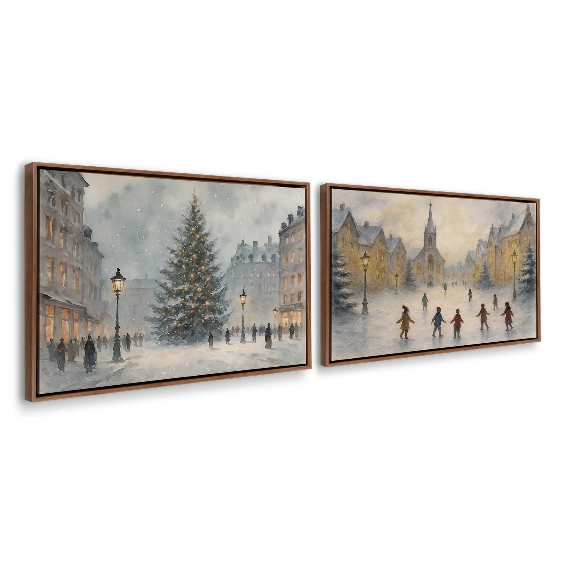 [Color:Walnut], Picture of art in a Walnut frame at an angle