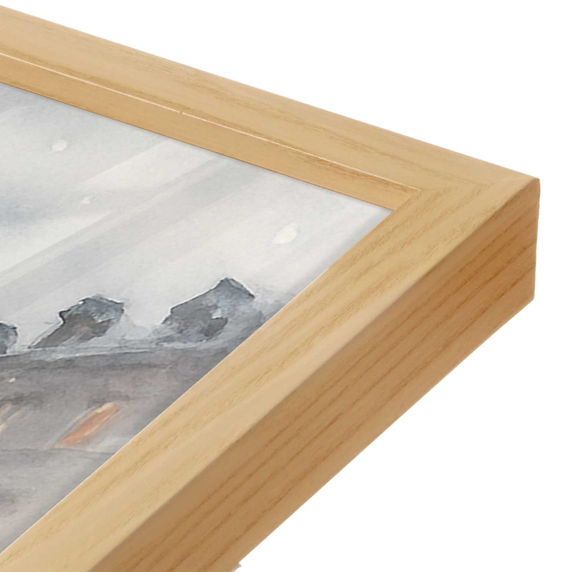 [Color:American Maple], Picture of art in a American Maple frame of the corner