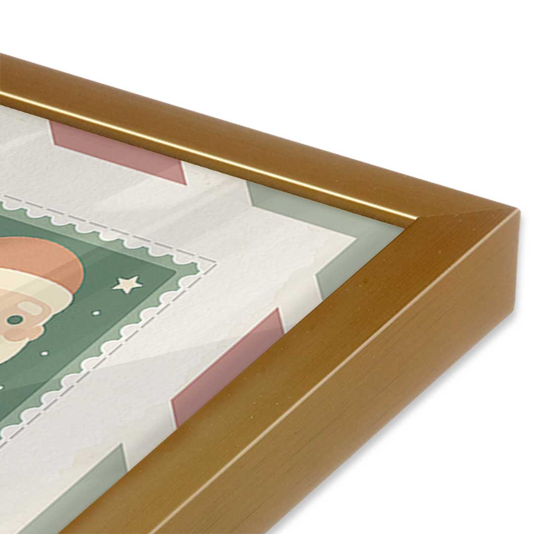 [Color:Polished Gold], Picture of art in a Polished Gold frame at an angle