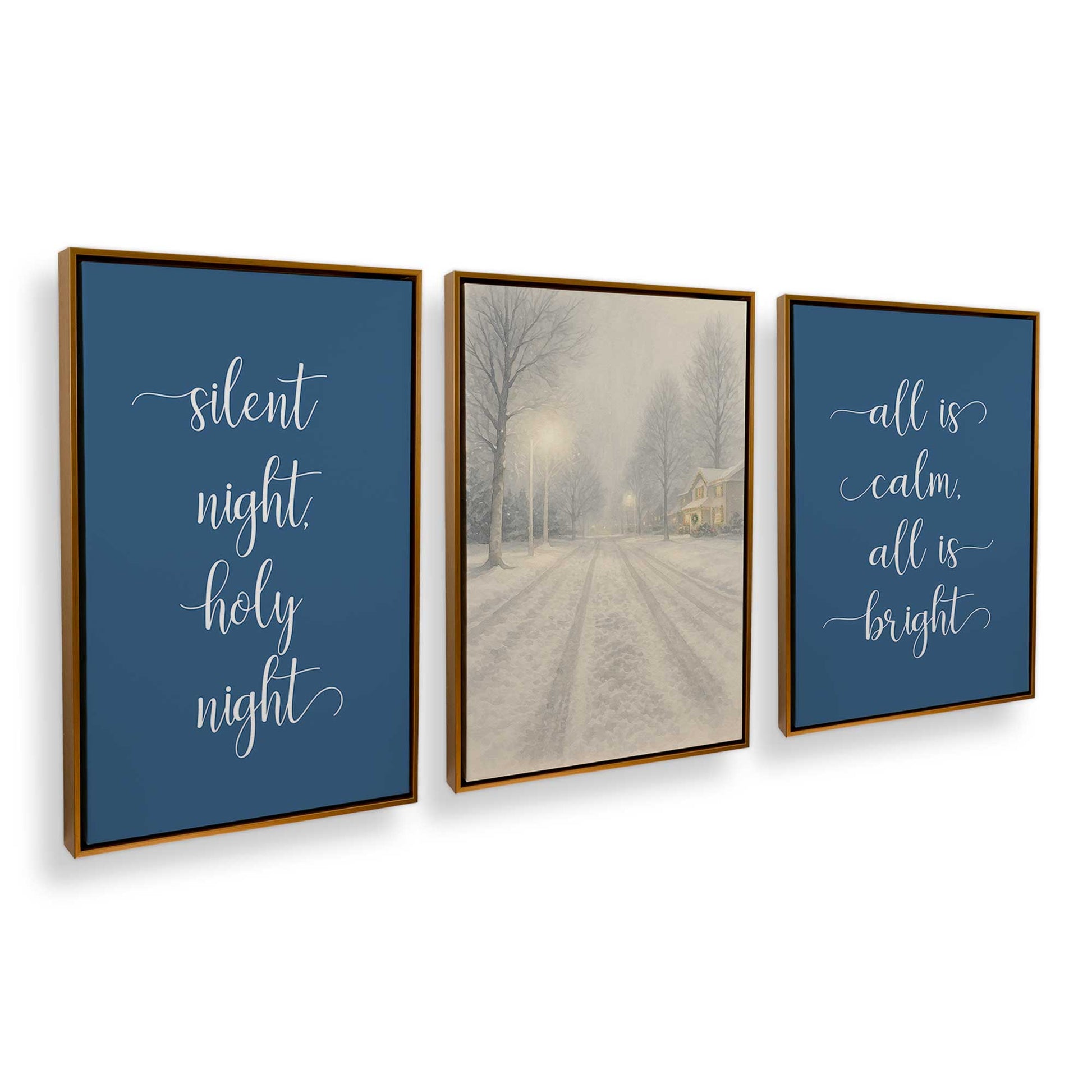 [Color:Polished Gold], Picture of art in a Polished Gold frame at an angle