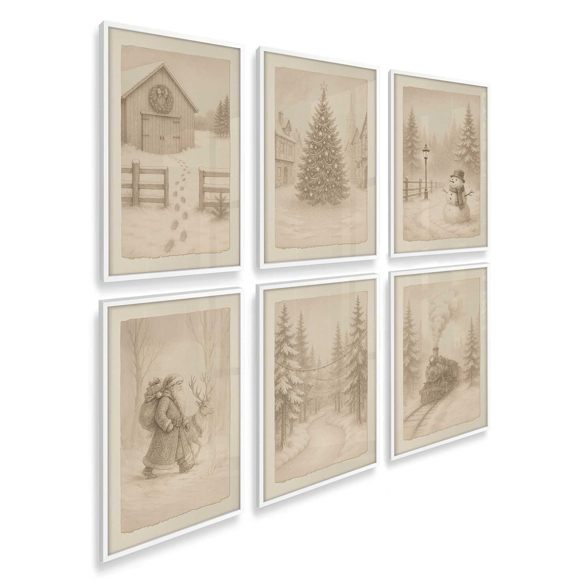 [Color:Opaque White], Picture of art in an Opaque White frame at an angle