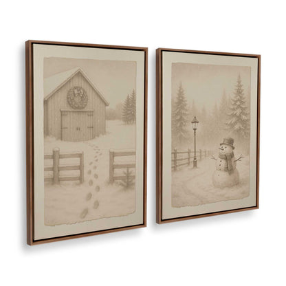 [Color:Walnut], Picture of art in a Walnut frame at an angle