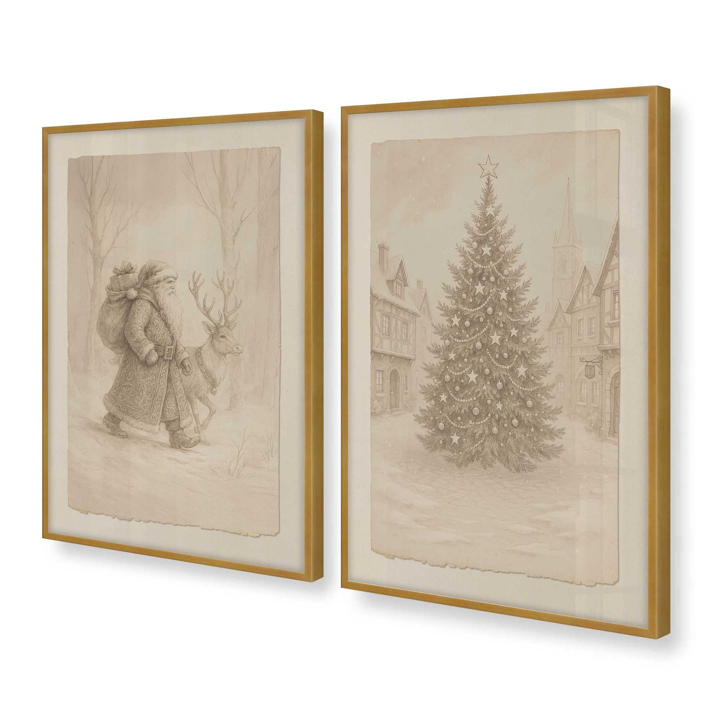 [Color:Polished Gold], Picture of art in a Polished Gold frame at an angle