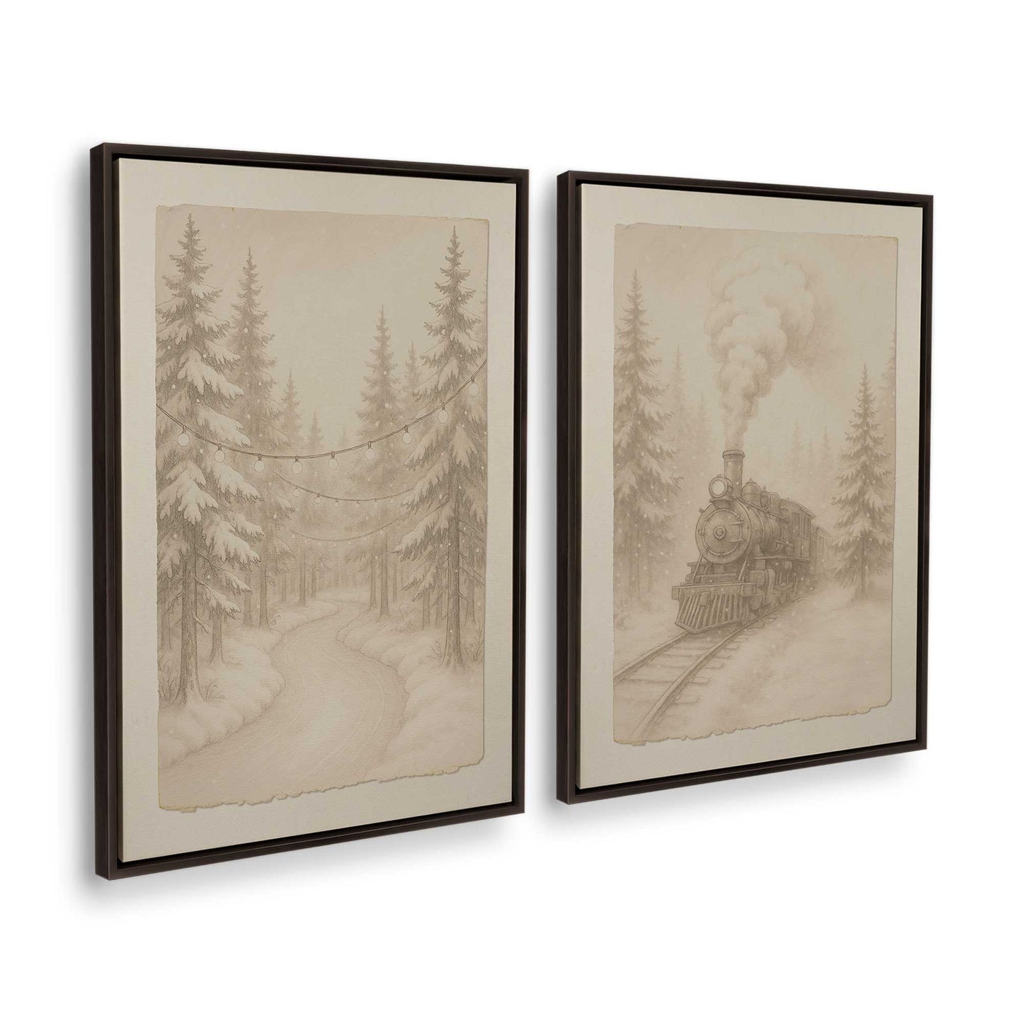 [Color:Espresso], Picture of art in a Espresso frame at an angle