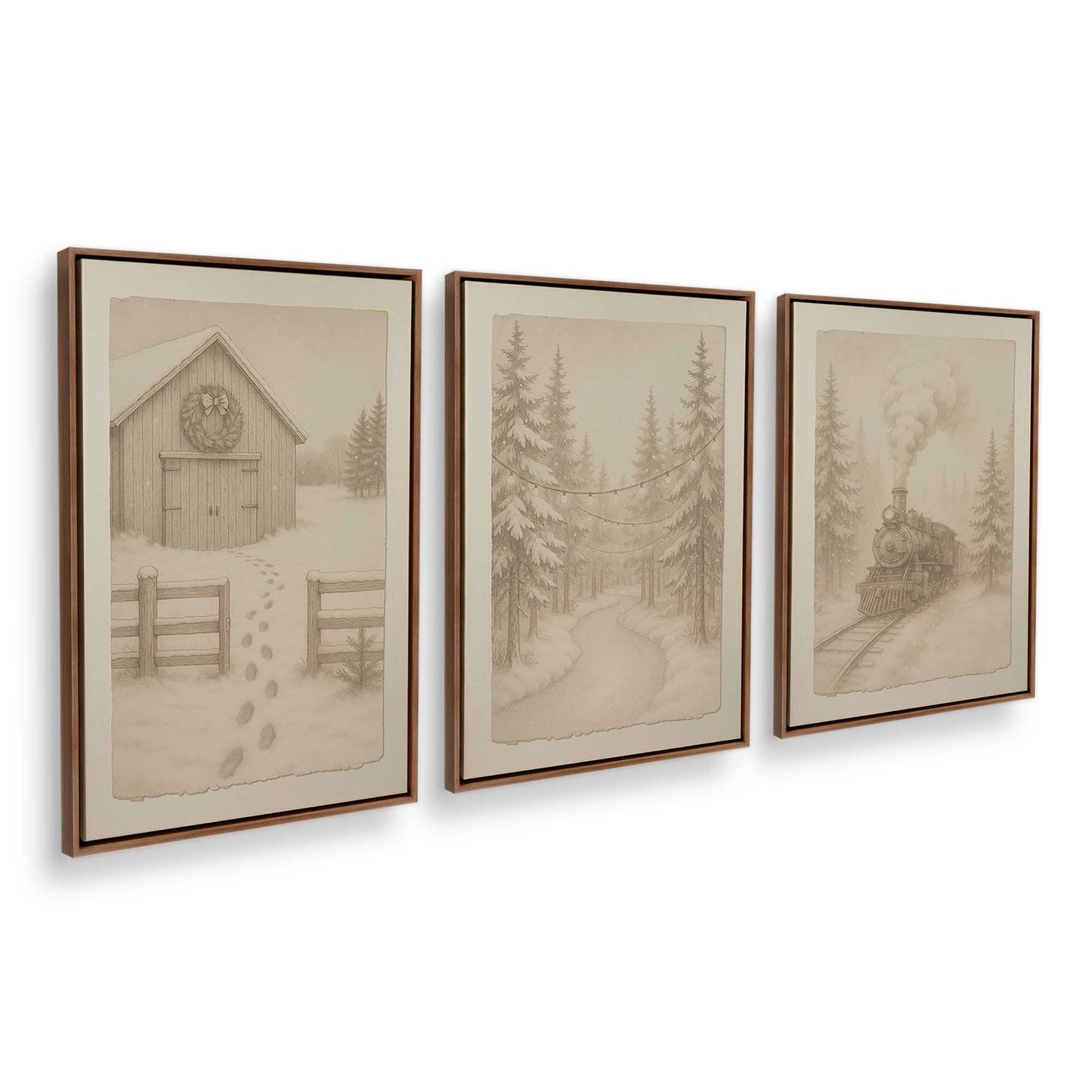 [Color:Walnut], Picture of art in a Walnut frame at an angle