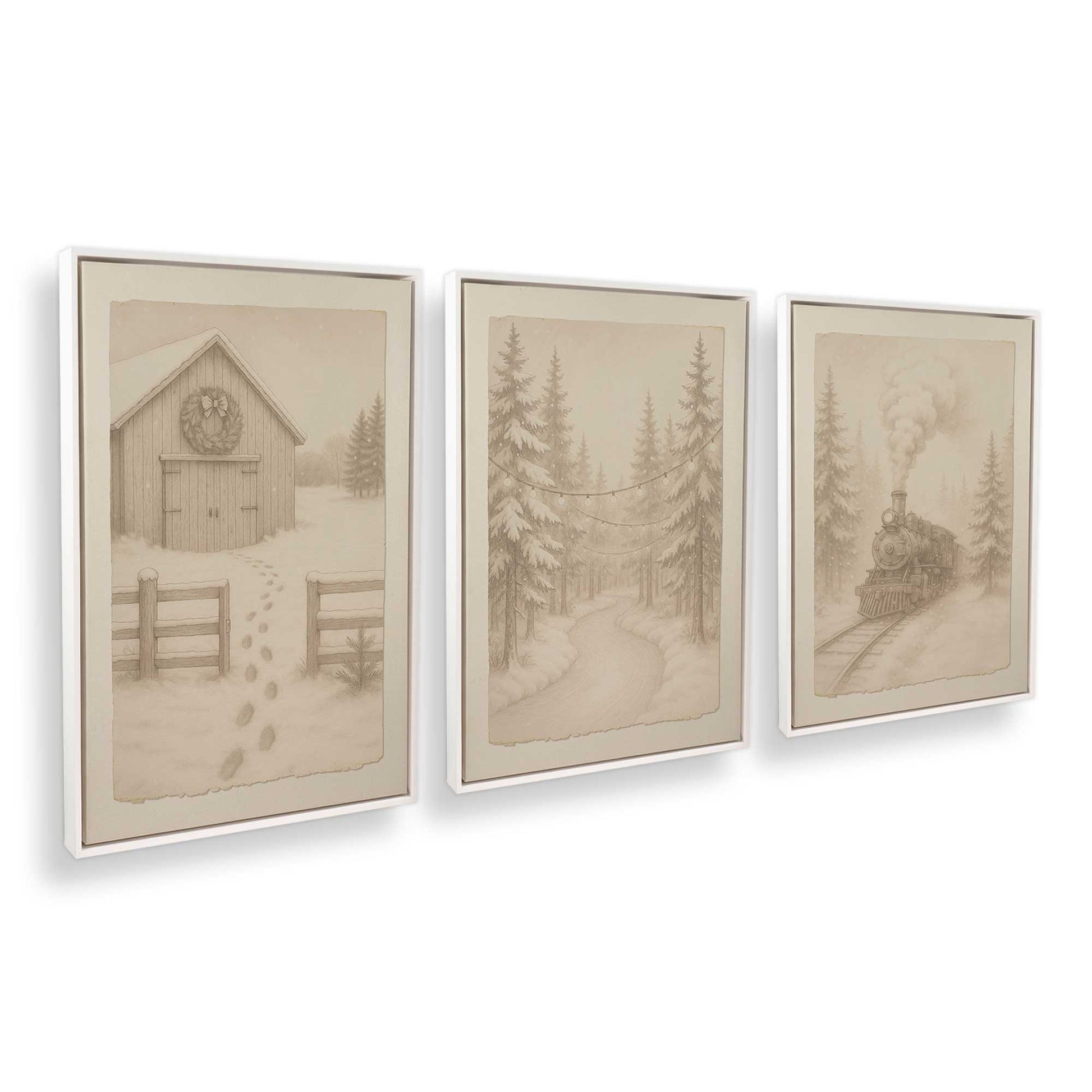[Color:Opaque White], Picture of art in a White frame at an angle