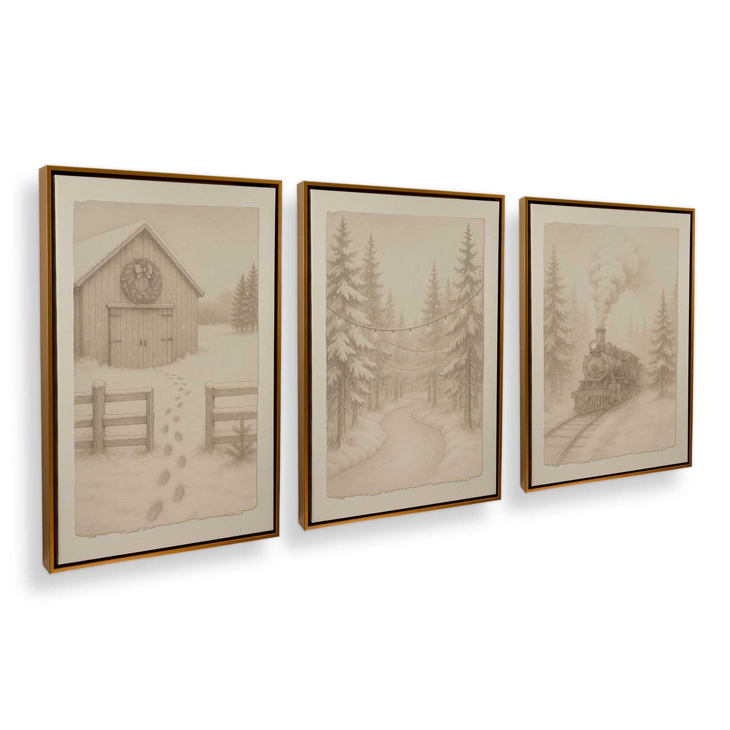 [Color:Polished Gold], Picture of art in a Polished Gold frame at an angle