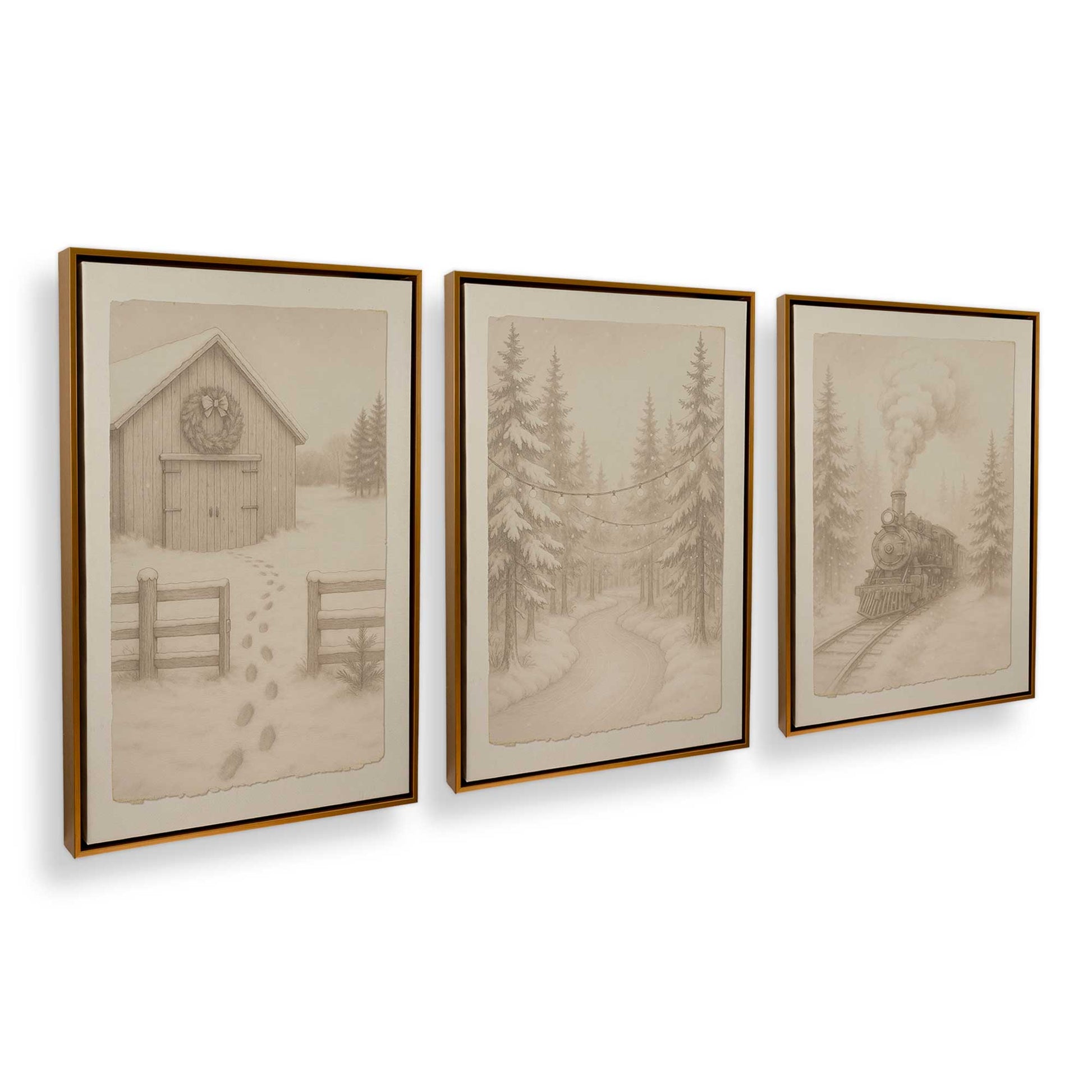 [Color:Polished Gold], Picture of art in a Polished Gold frame at an angle