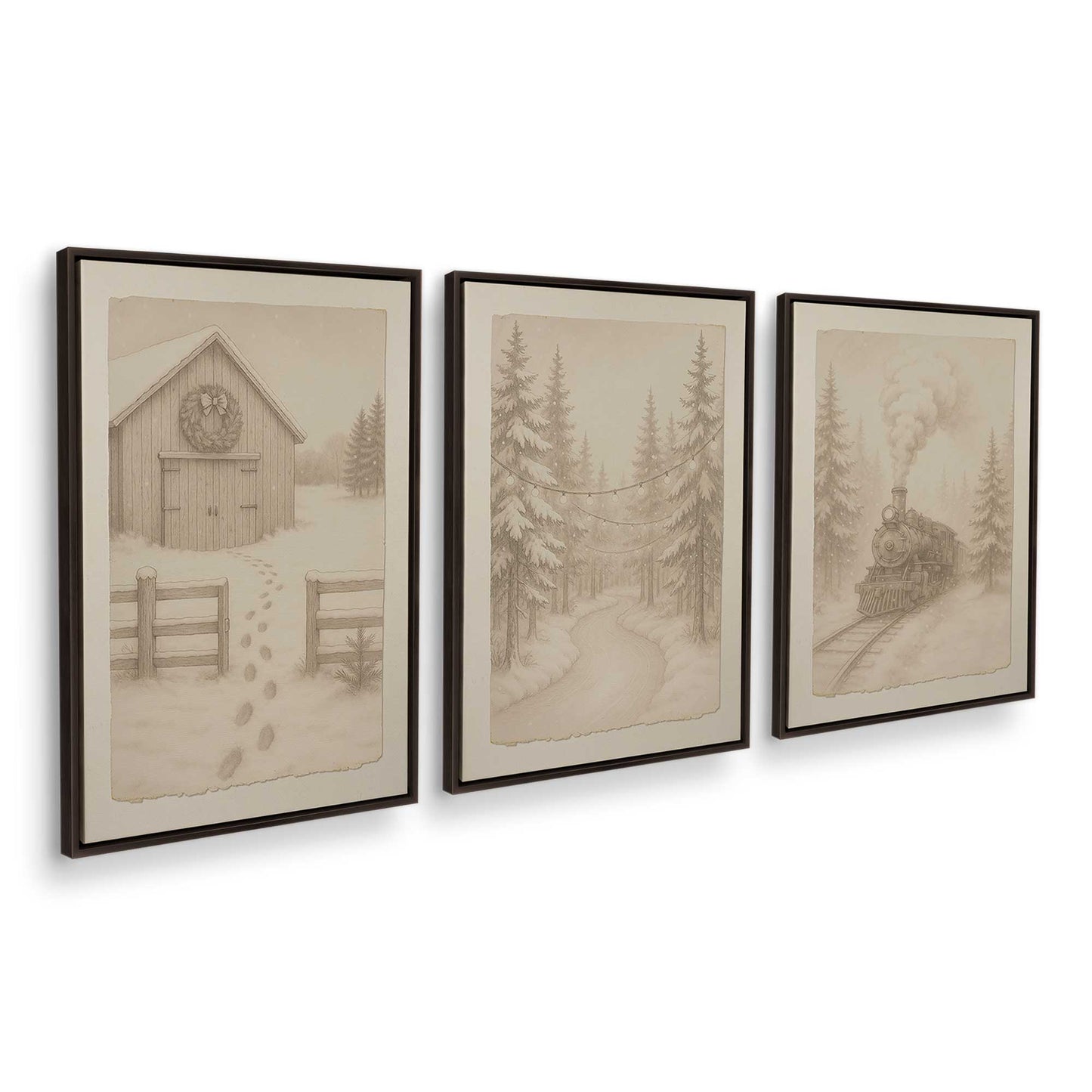 [Color:Espresso], Picture of art in an Espresso frame at an angle