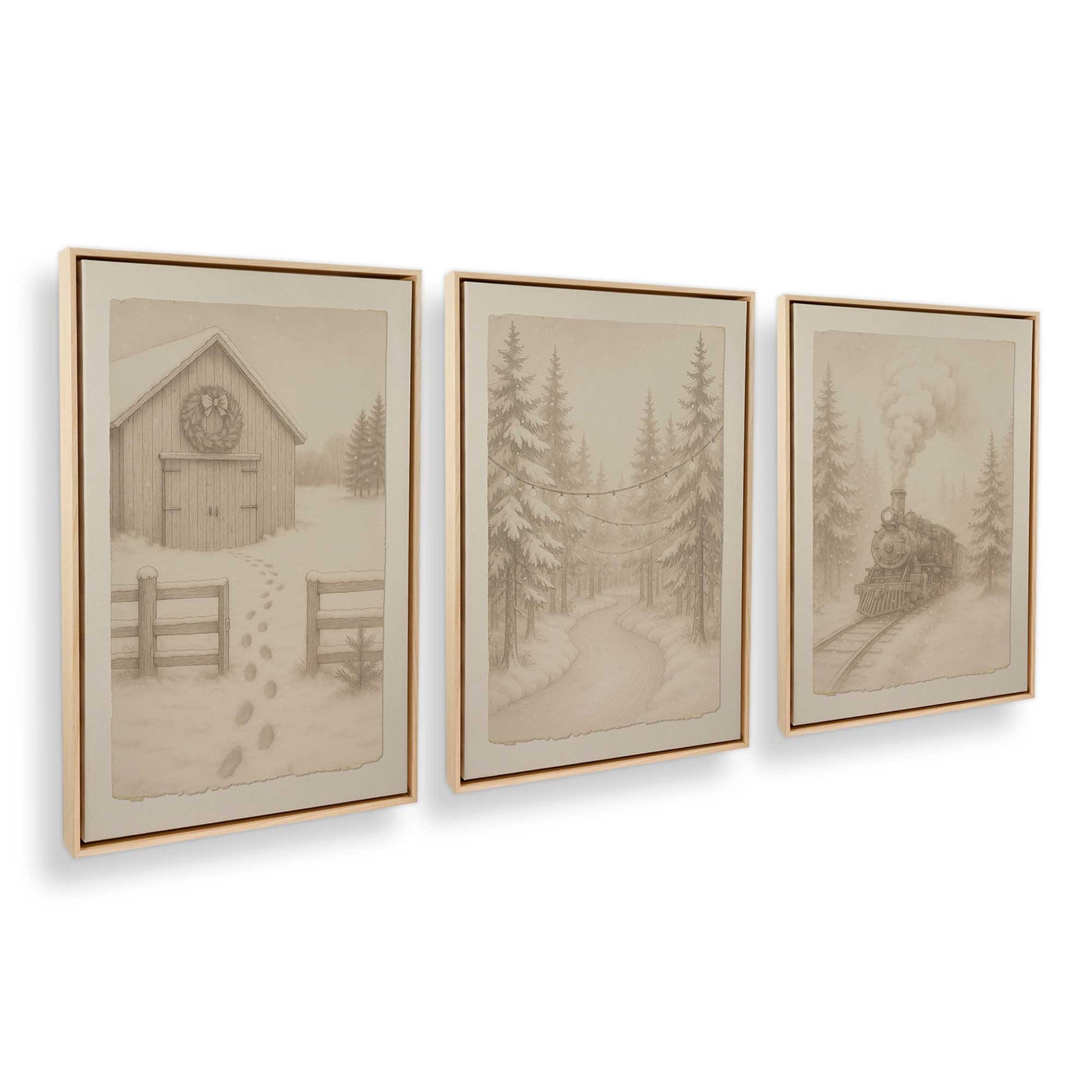 [Color:American Maple], Picture of art in an American Maple frame at an angle
