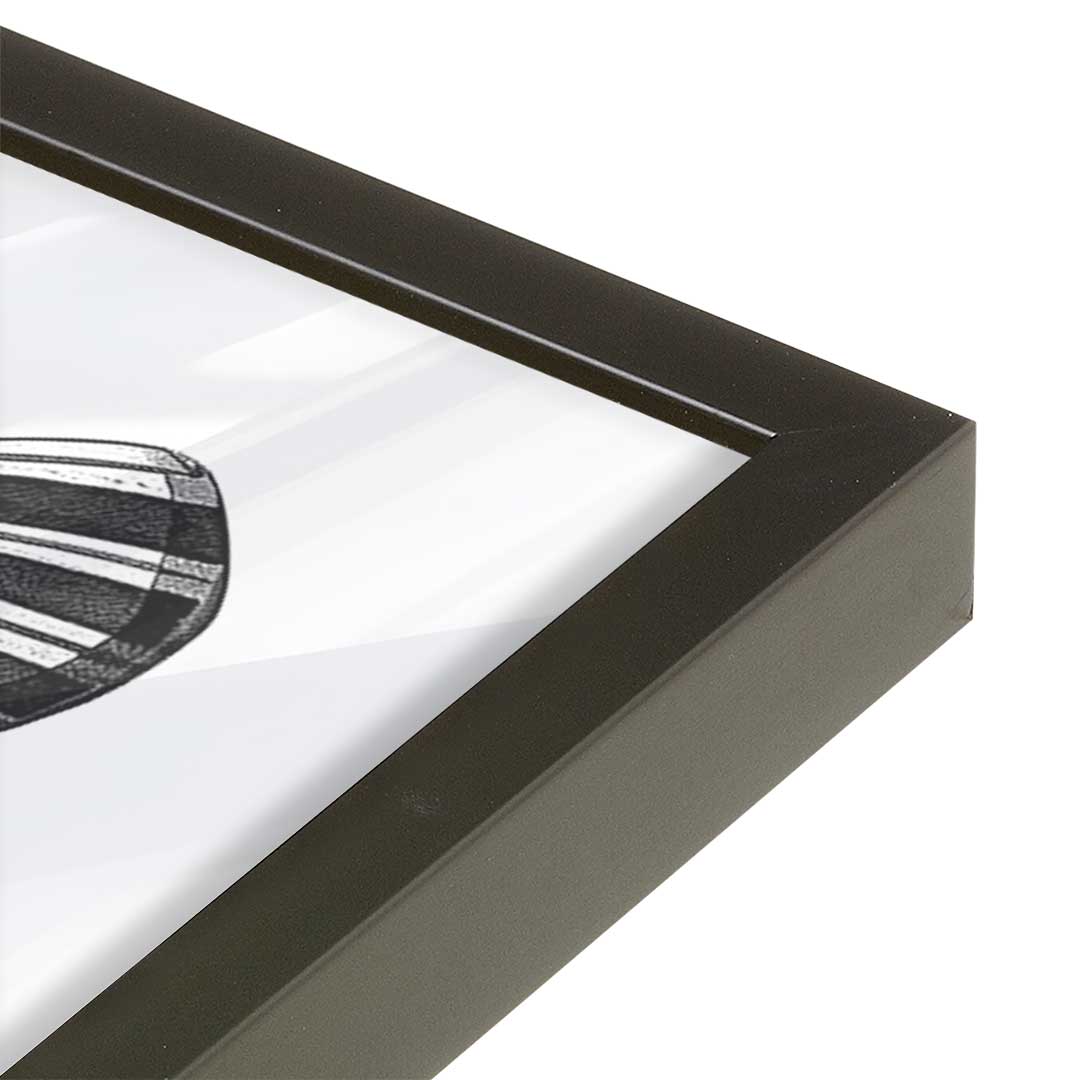 [Color:Satin Black], Picture of art in a Satin Black frame of the corner