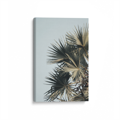 [color:Stretched Canvas],[shape:rectangle], Picture of art in a black frame at angle