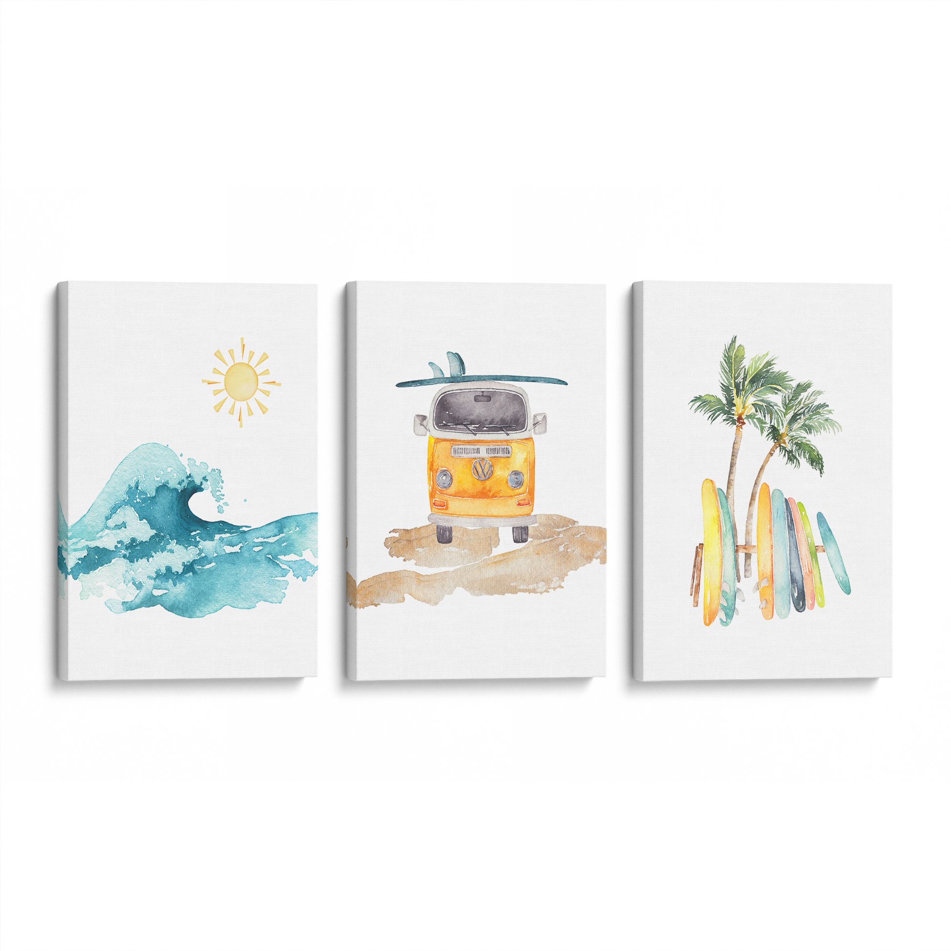 [color:Stretched Canvas], Picture of art in a black frame at angle