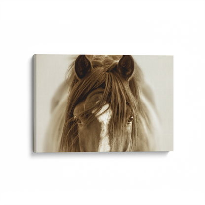 [color:Stretched Canvas], Picture of art in a black frame at angle