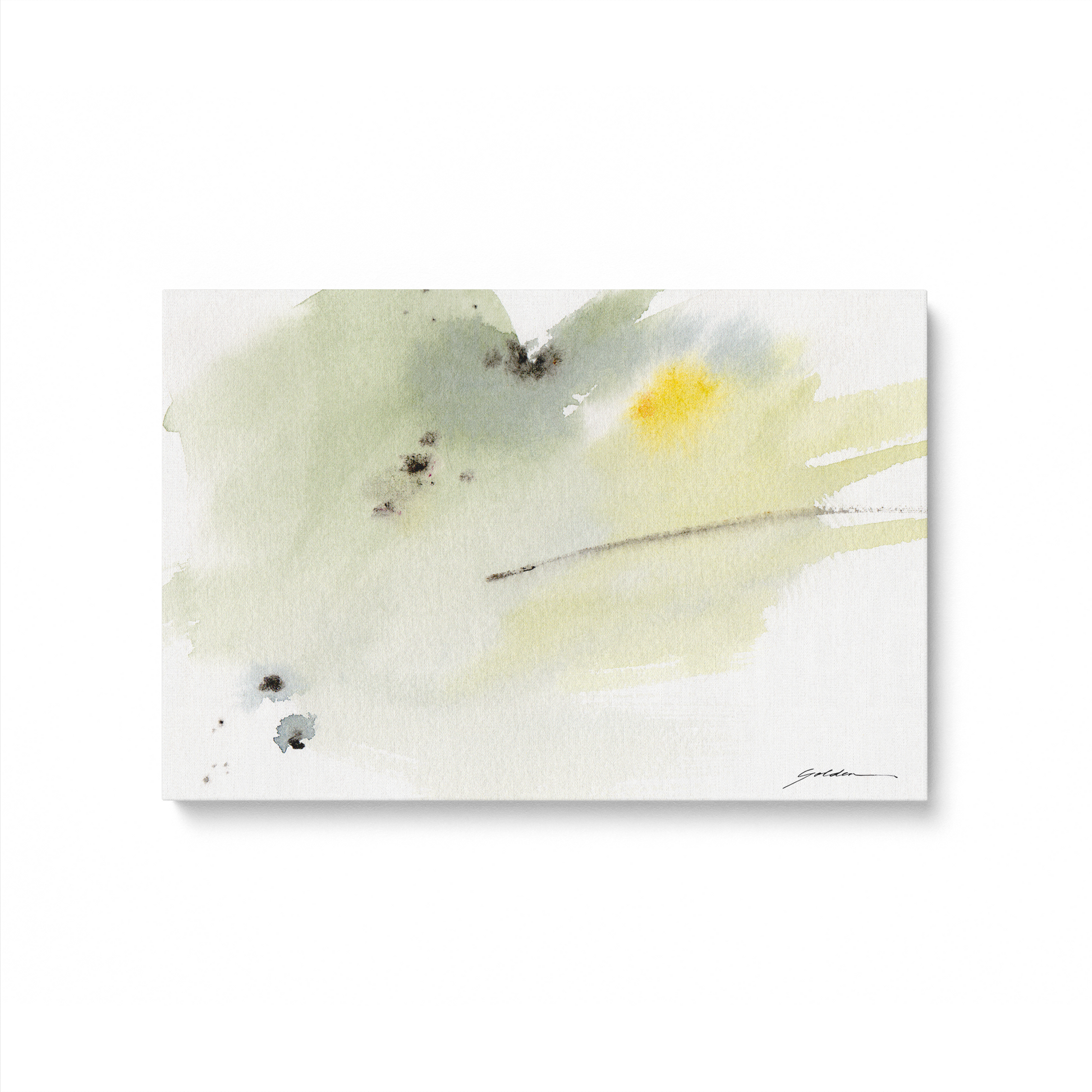 [color:Stretched Canvas], Picture of art in a black frame