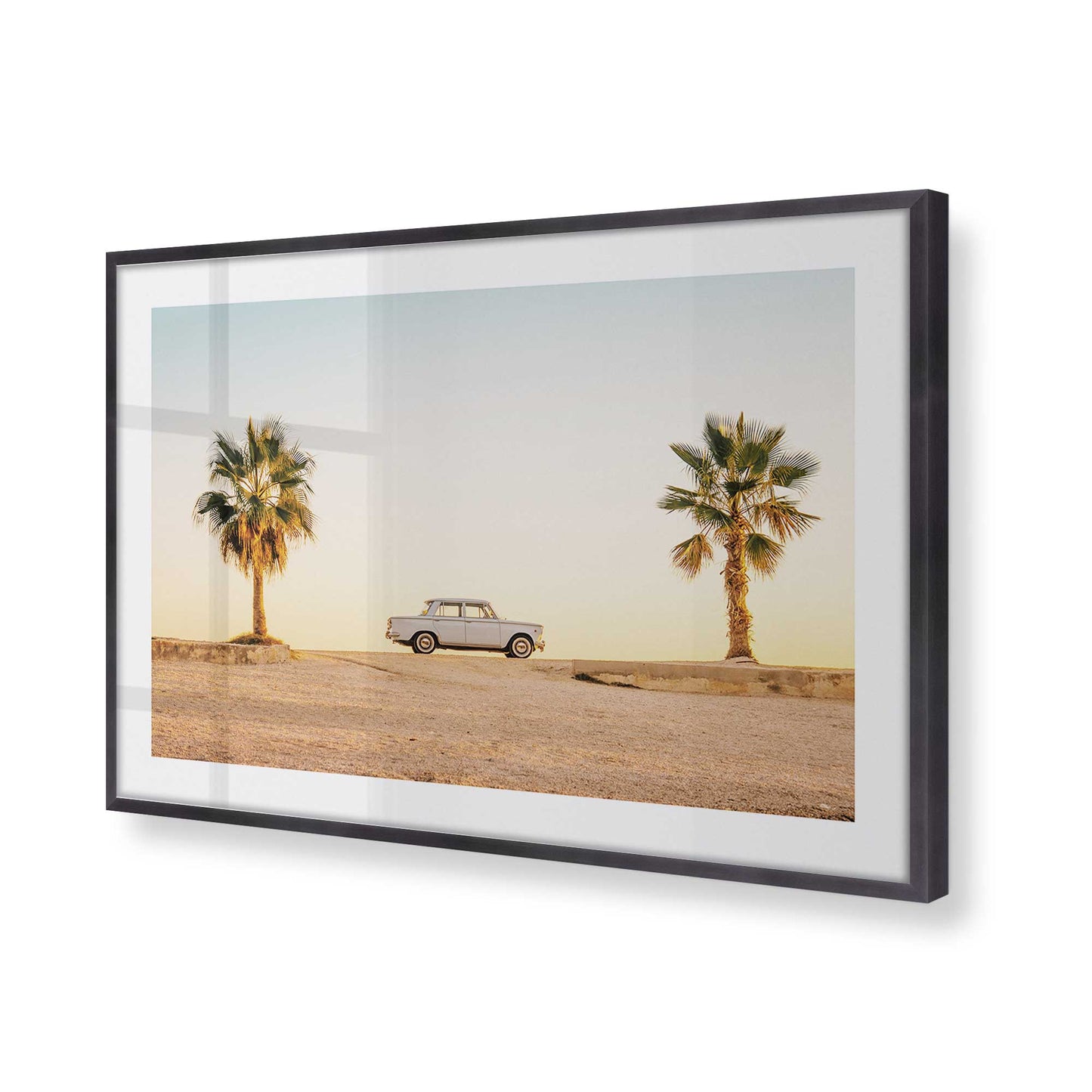 [Color:Weathered Zinc], Picture of art in a Weathered Zinc frame at an angle