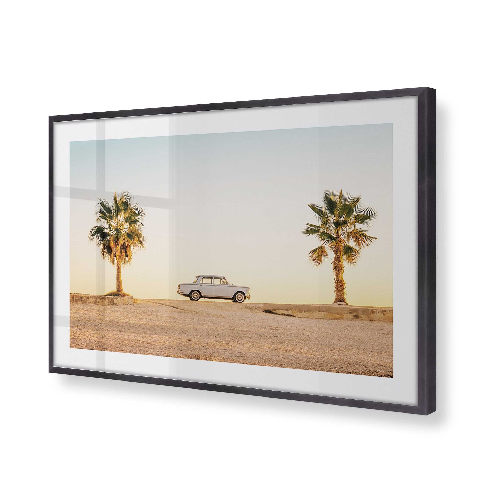 [Color:Weathered Zinc], Picture of art in a Weathered Zinc frame at an angle