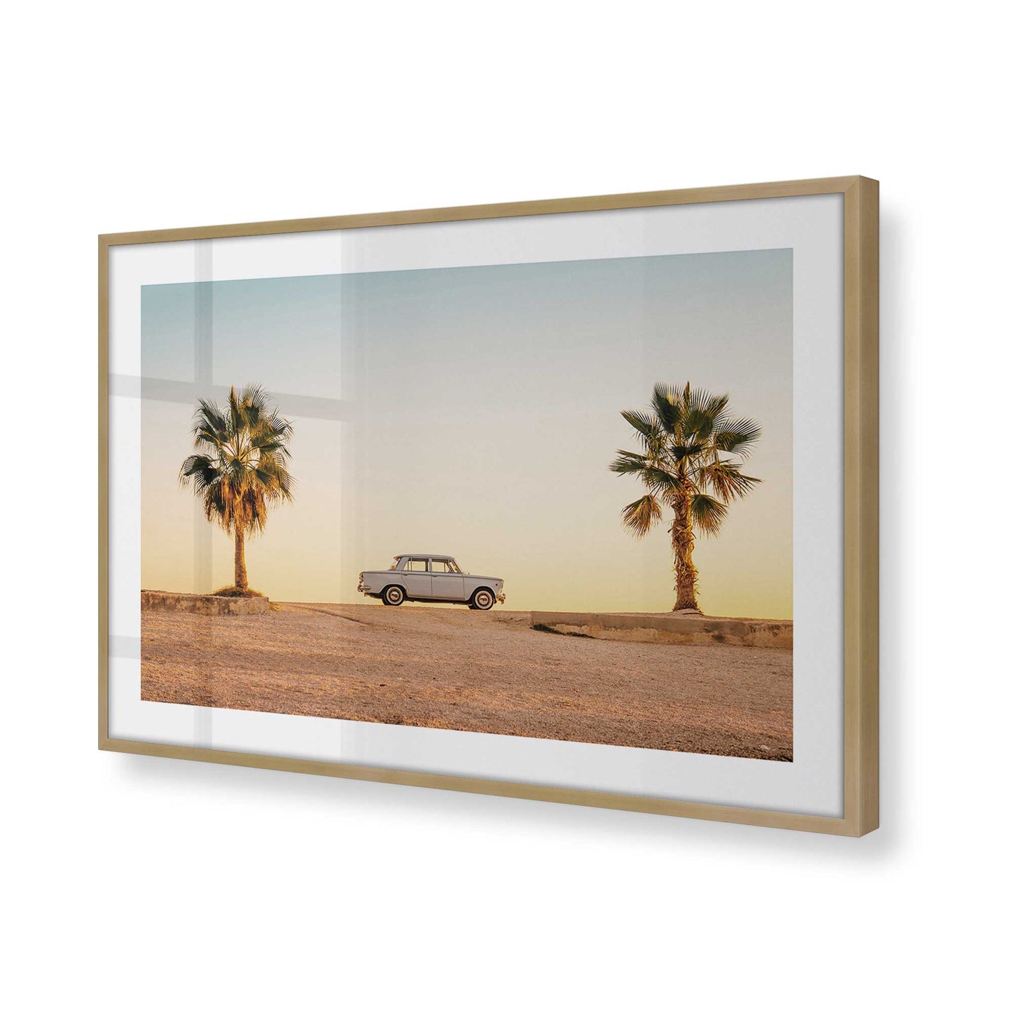 [Color:Brushed Gold], Picture of art in a Brushed Gold frame at an angle