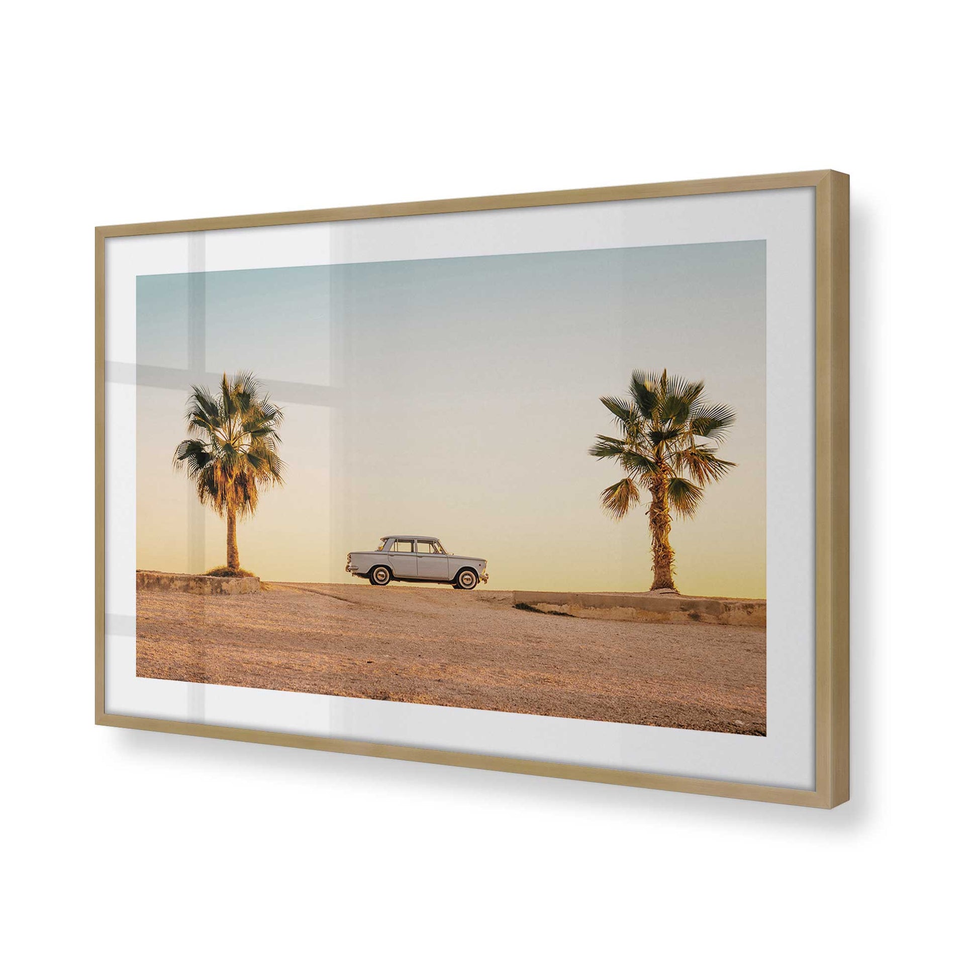 [Color:Brushed Gold], Picture of art in a Brushed Gold frame at an angle
