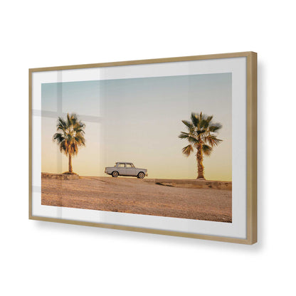 [Color:Brushed Gold], Picture of art in a Brushed Gold frame at an angle