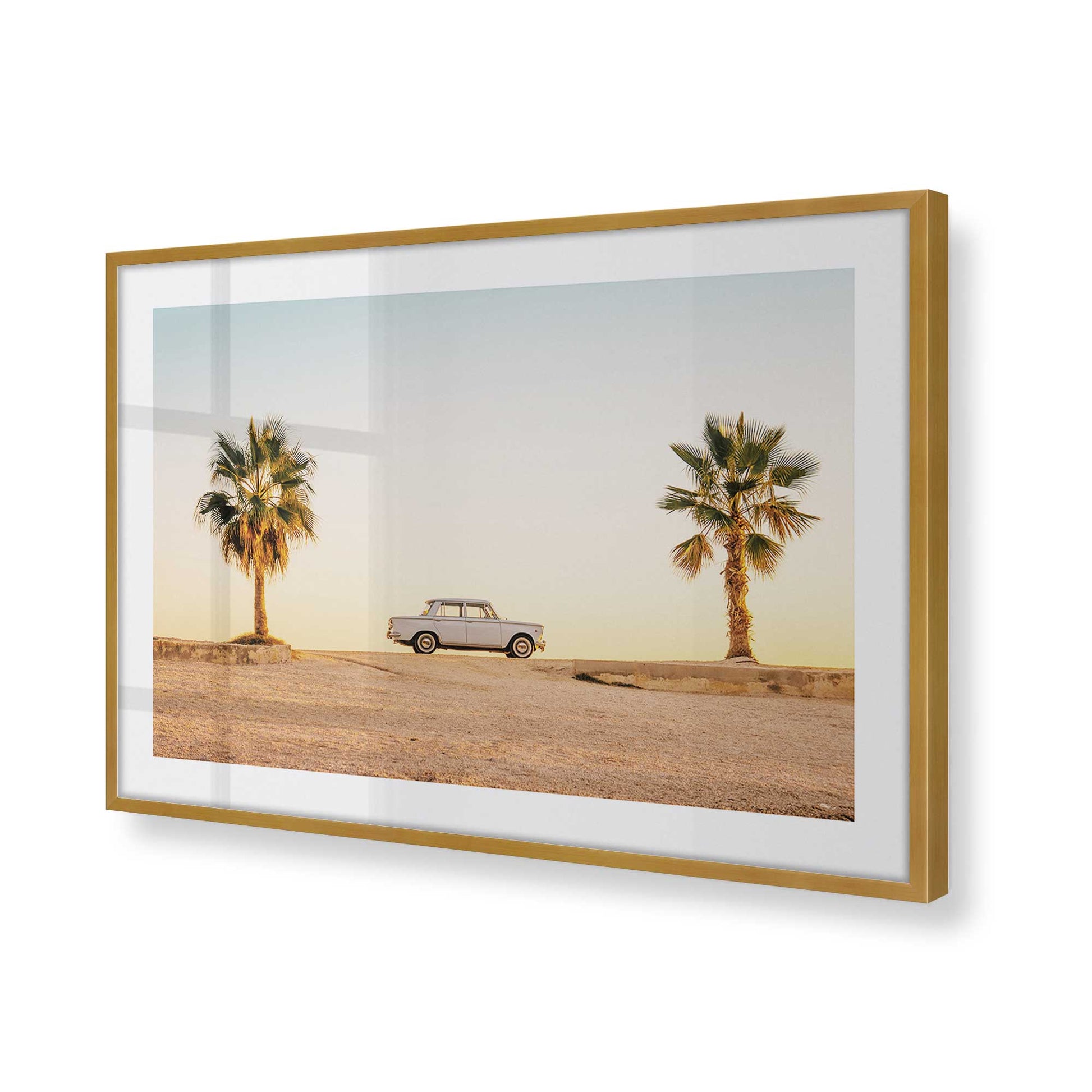[Color:Polished Gold], Picture of art in a Polished Gold frame at an angle