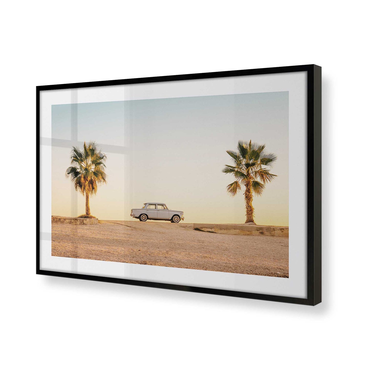 [Color:Satin Black], Picture of art in a Satin Black frame at an angle