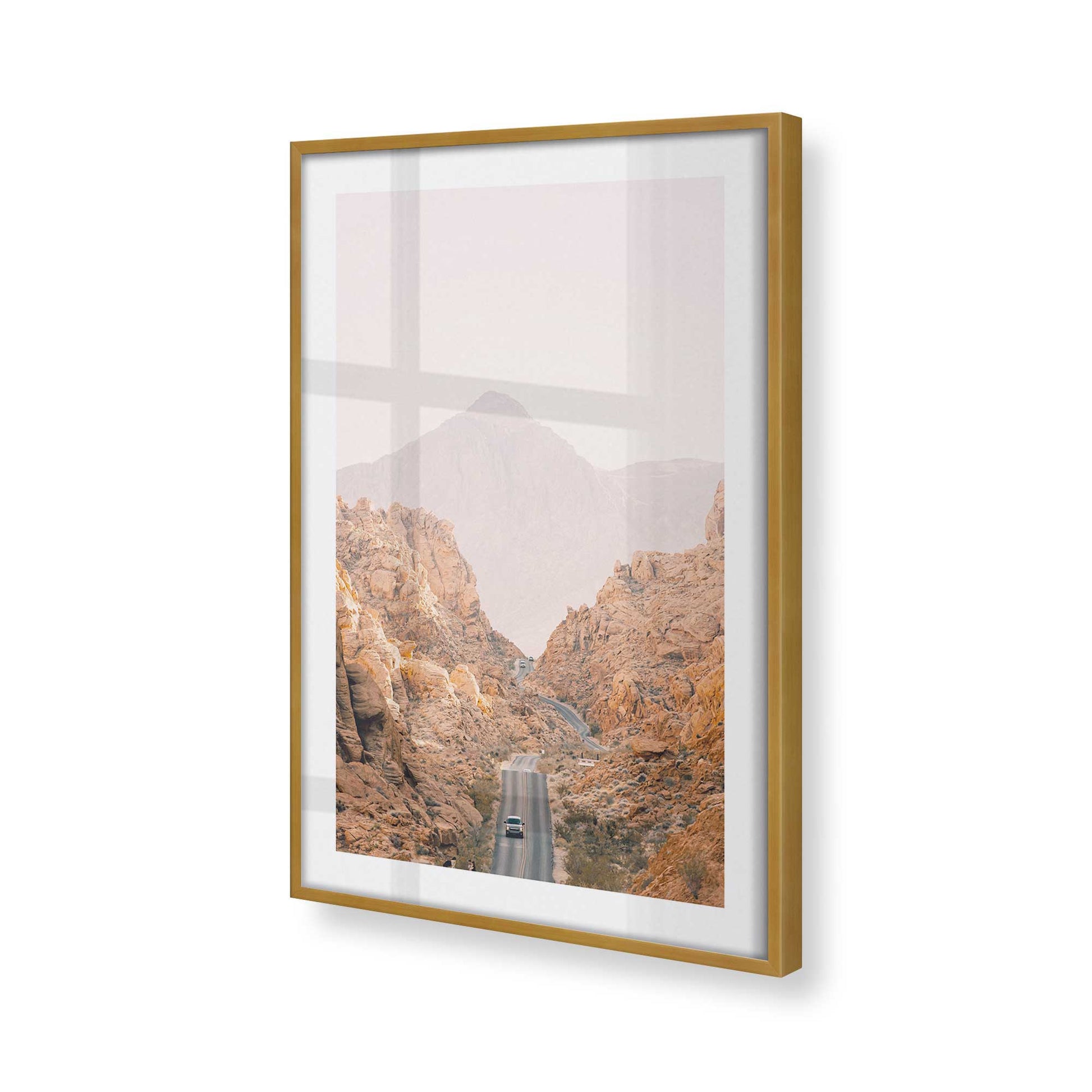 [Color:Polished Gold], Picture of art in a Polished Gold frame at an angle