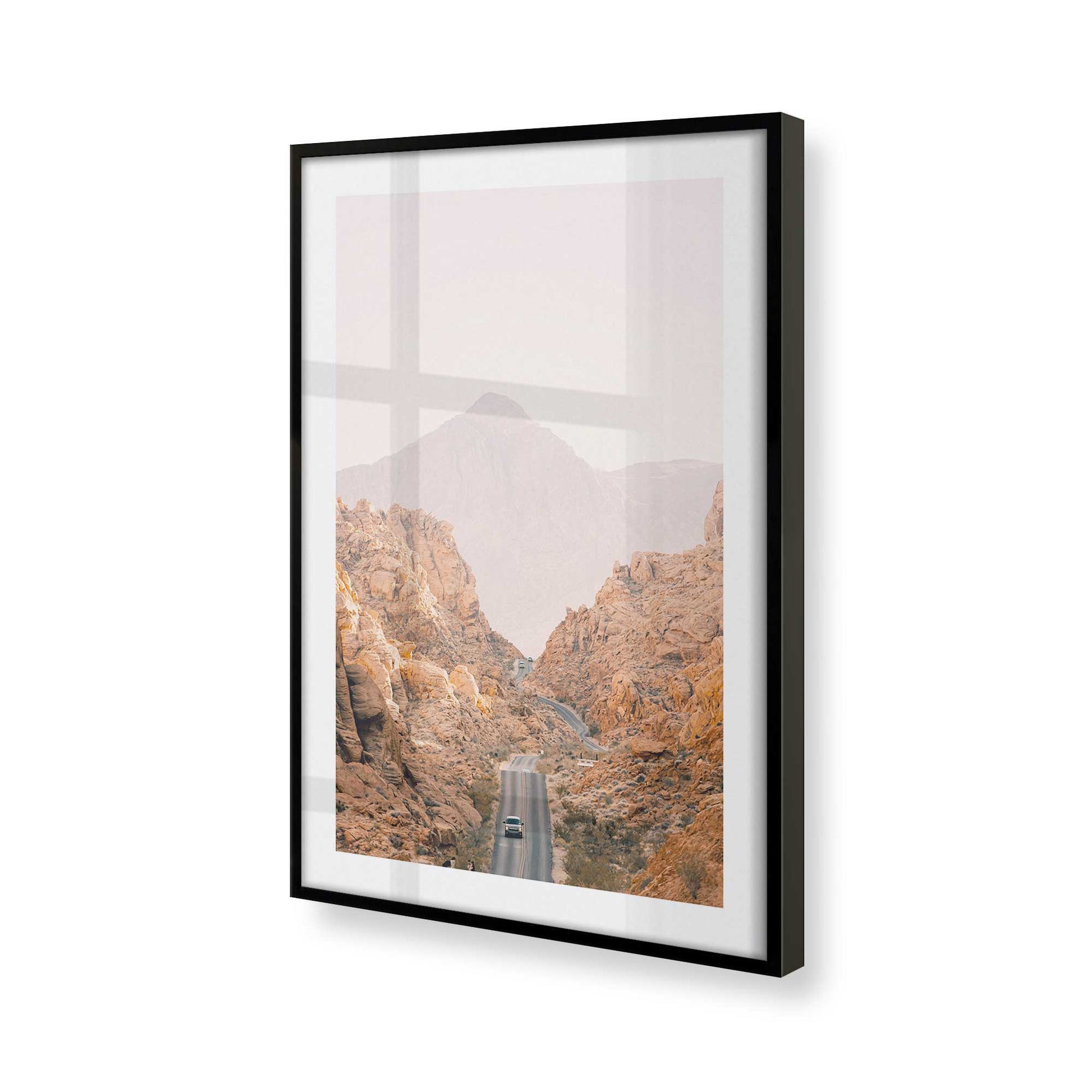 [Color:Satin Black], Picture of art in a Satin Black frame at an angle