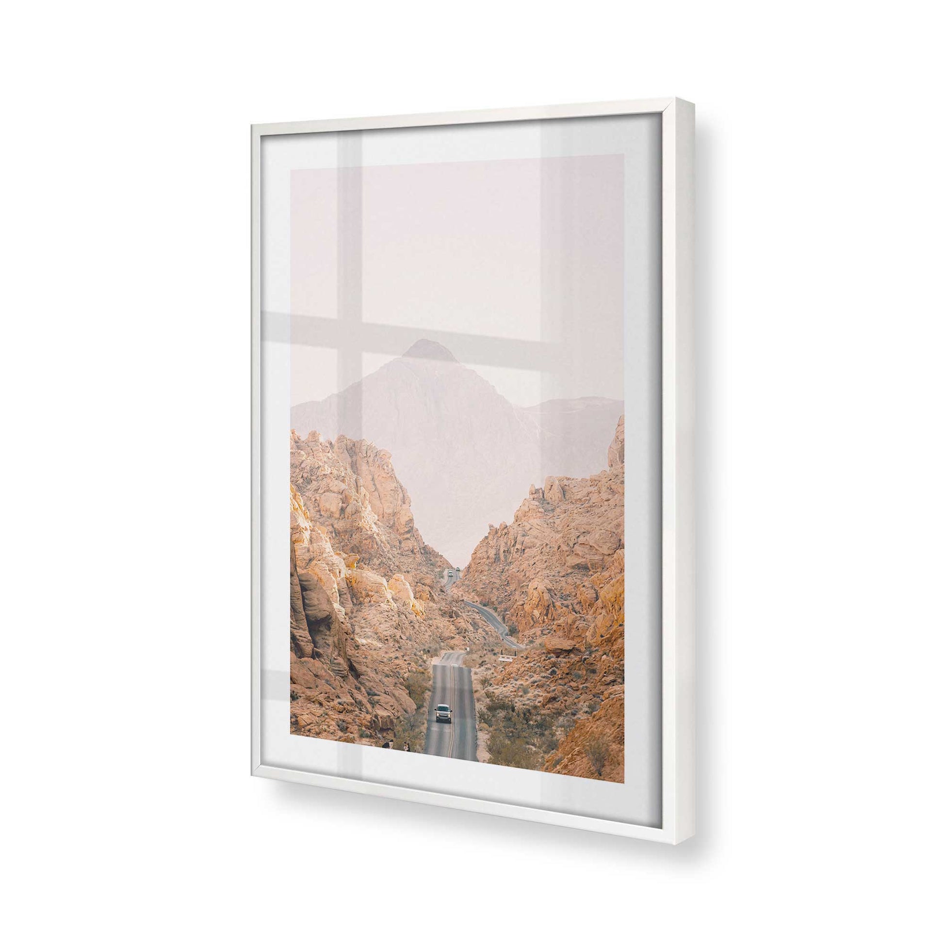 [Color:Opaque White], Picture of art in a Opaque White frame at an angle