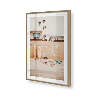[Color:Brushed Gold], Picture of art in a Brushed Gold frame at an angle