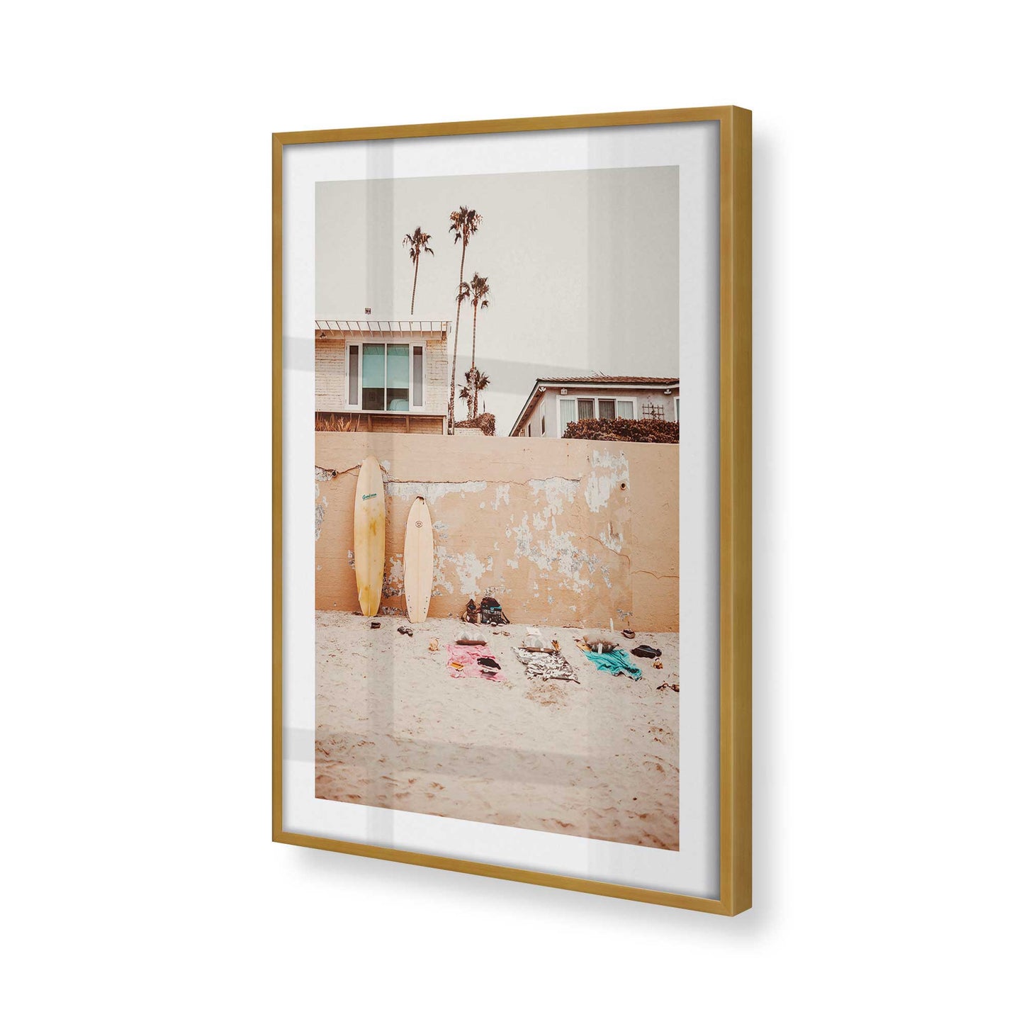 [Color:Polished Gold], Picture of art in a Polished Gold frame at an angle
