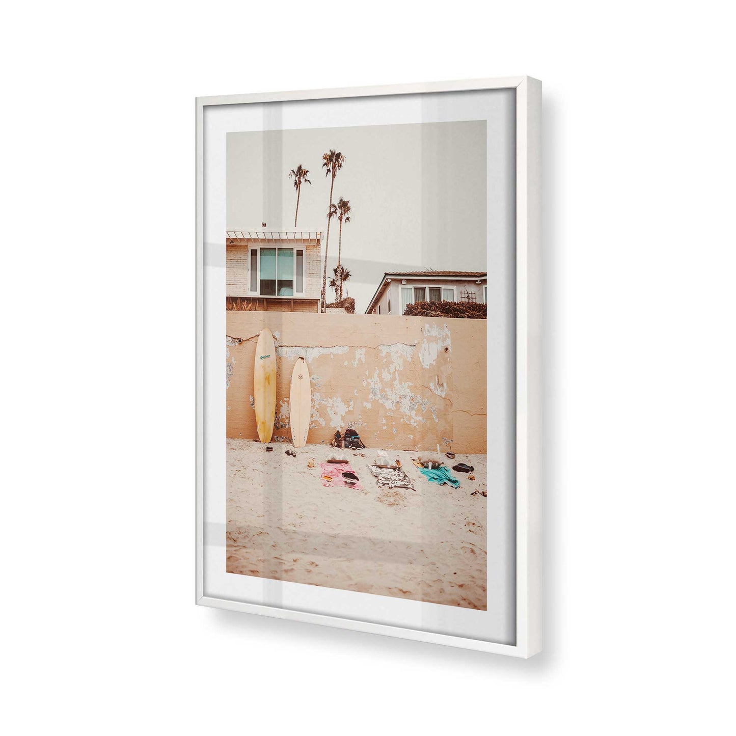 [Color:Opaque White], Picture of art in a Opaque White frame at an angle