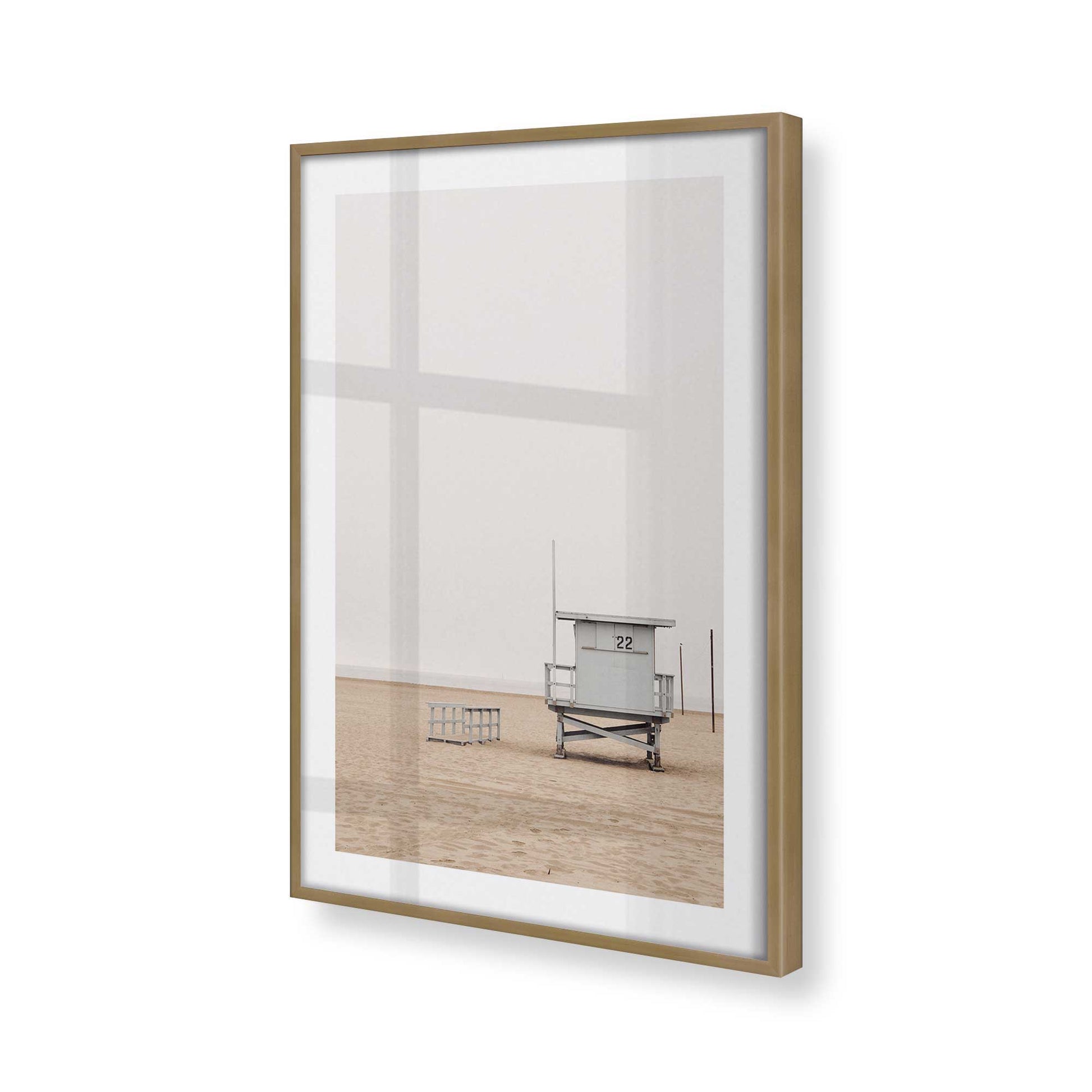 [Color:Brushed Gold], Picture of art in a Brushed Gold frame at an angle