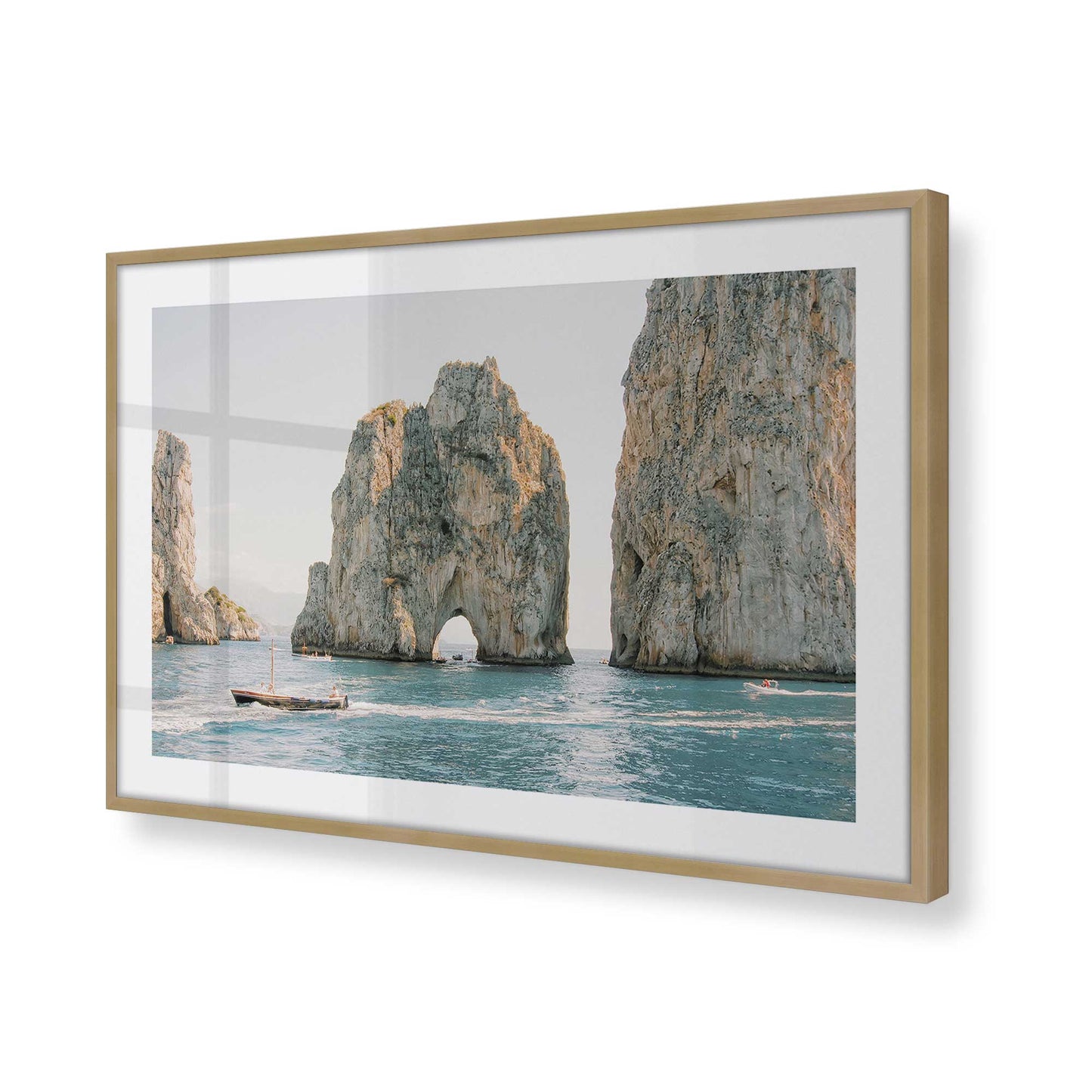 [Color:Brushed Gold], Picture of art in a Brushed Gold frame at an angle