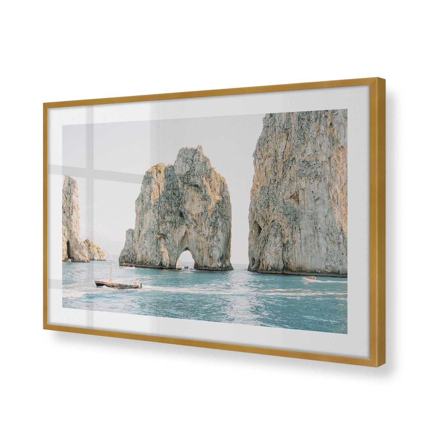 [Color:Polished Gold], Picture of art in a Polished Gold frame at an angle