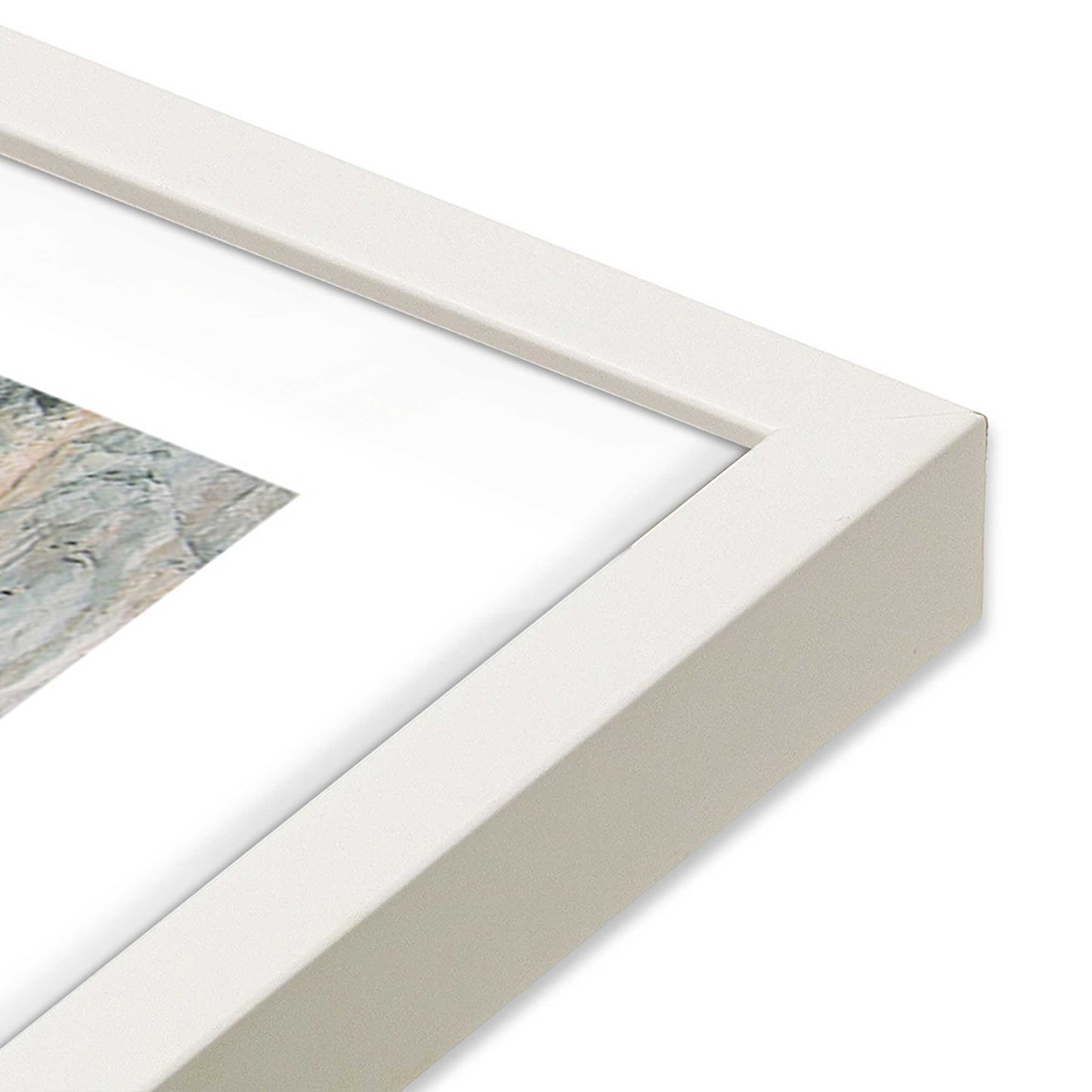 [Color:Opaque White], Picture of art in a Opaque White frame of the corner