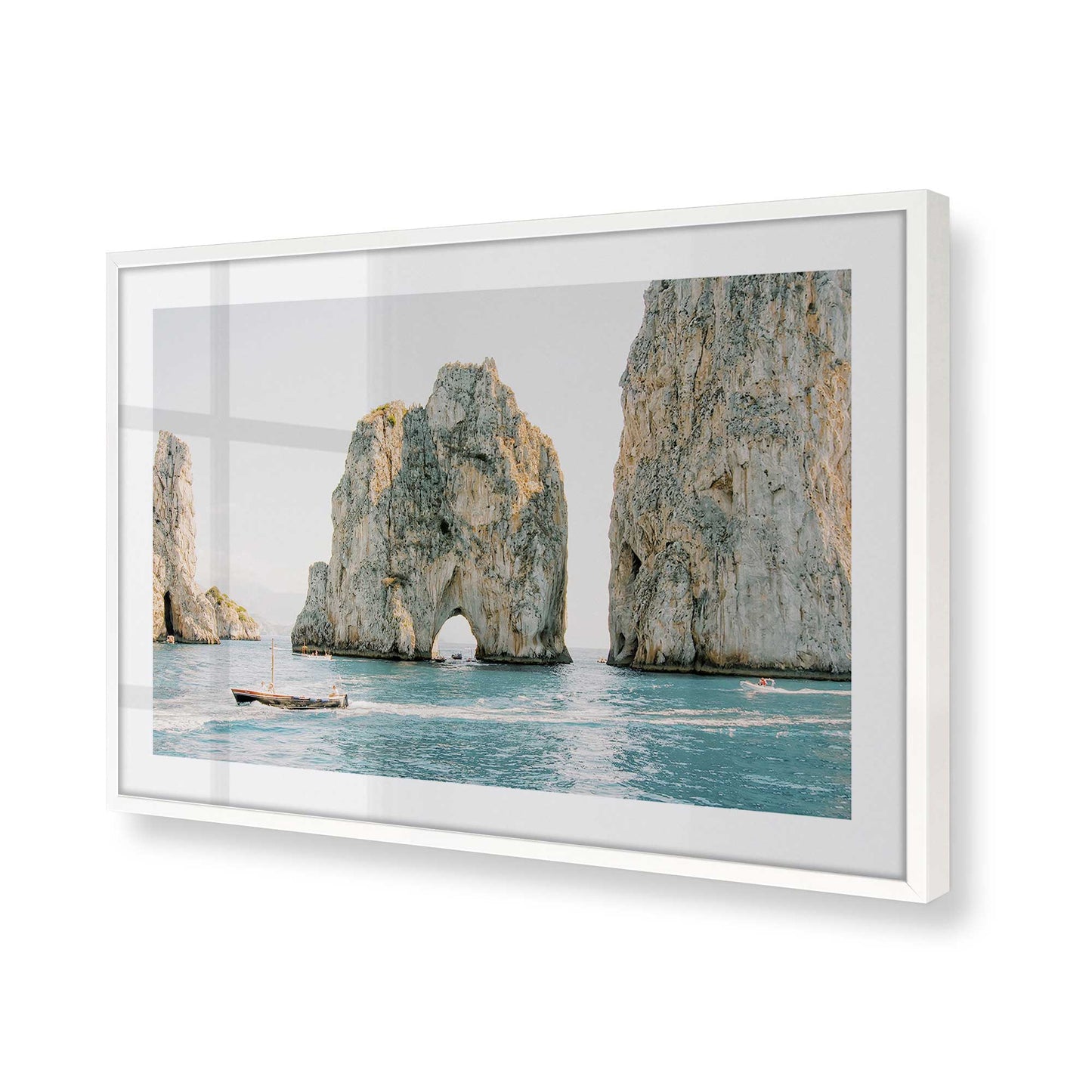 [Color:Opaque White], Picture of art in a Opaque White frame at an angle