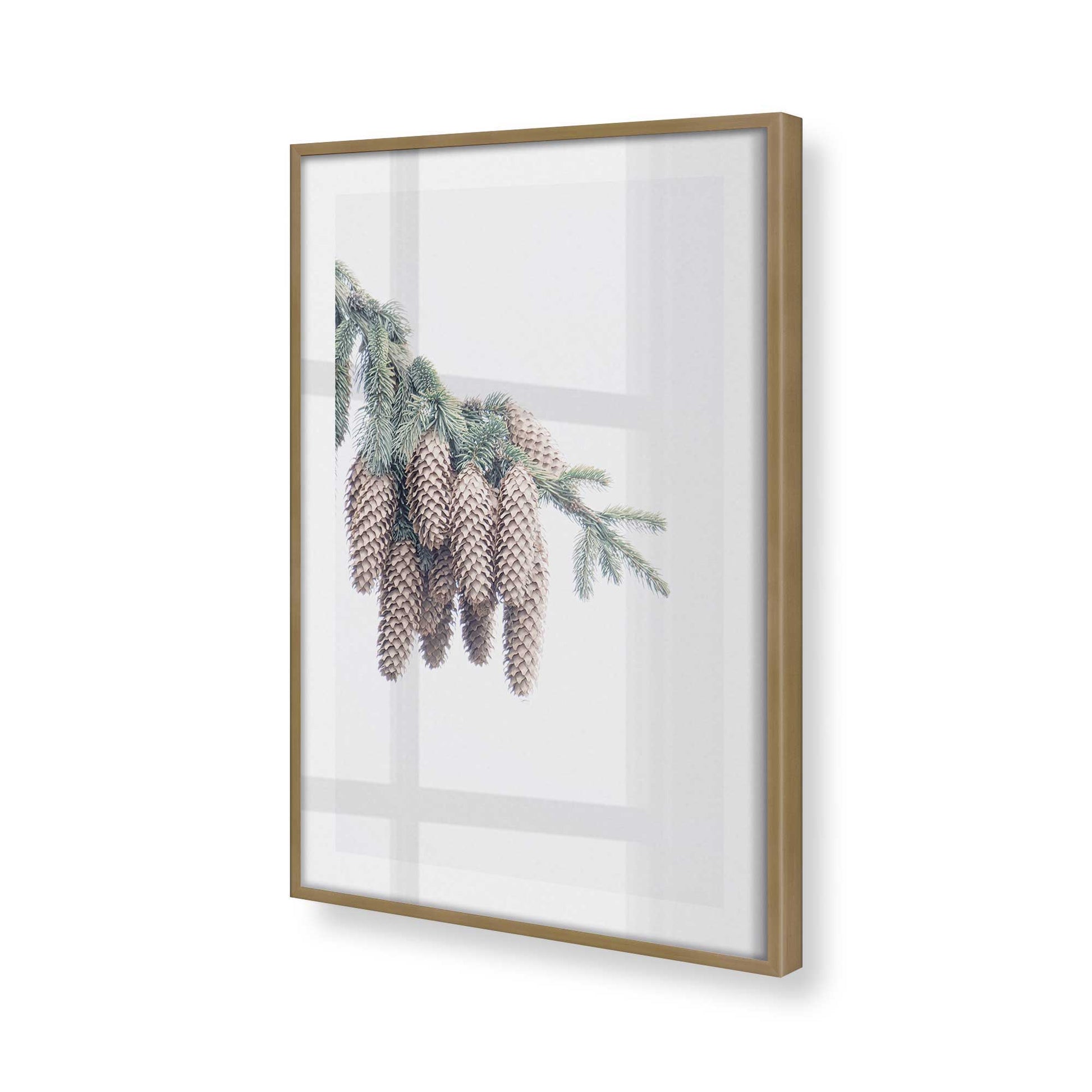 [Color:Brushed Gold], Picture of art in a Brushed Gold frame at an angle