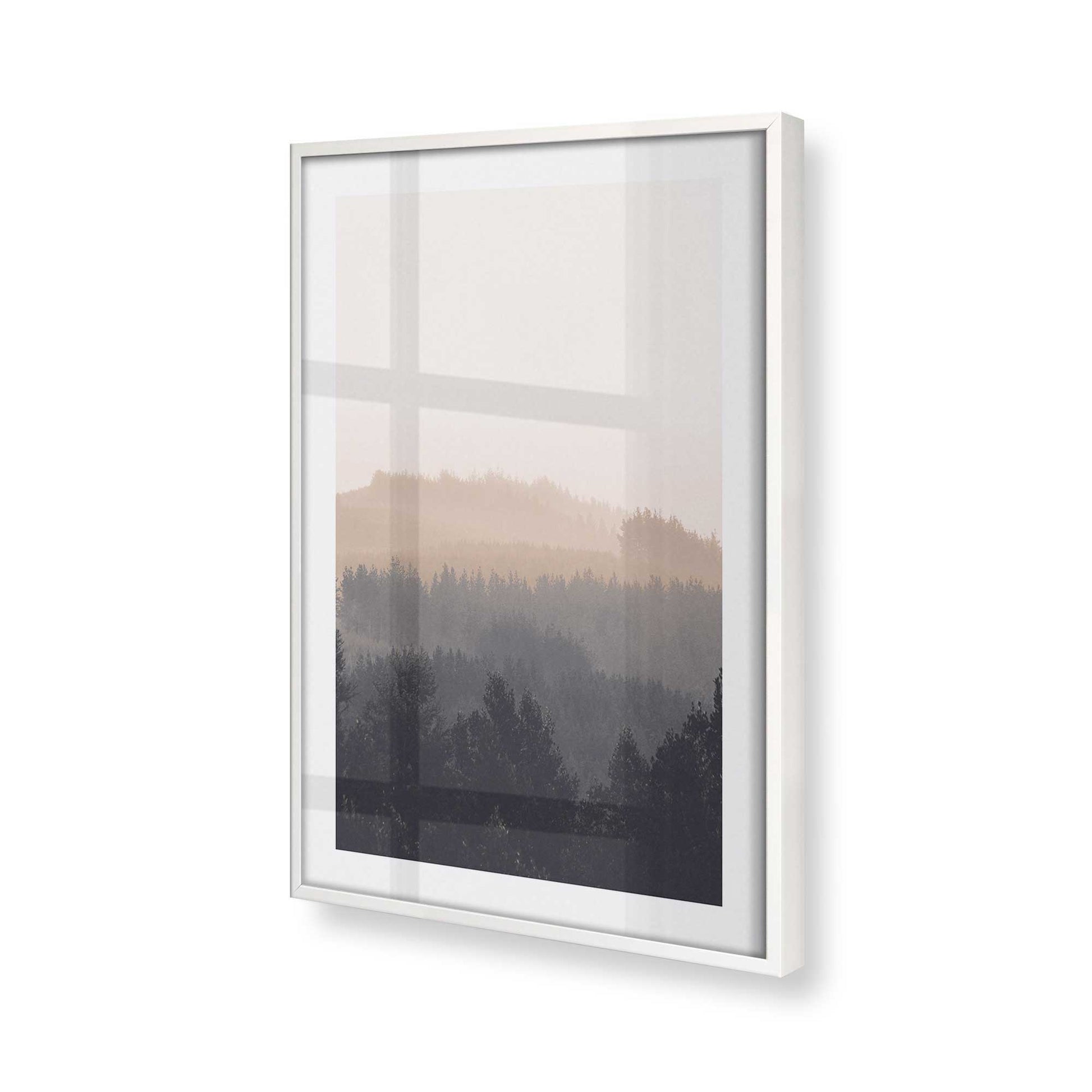 [Color:Opaque White], Picture of art in a Opaque White frame at an angle