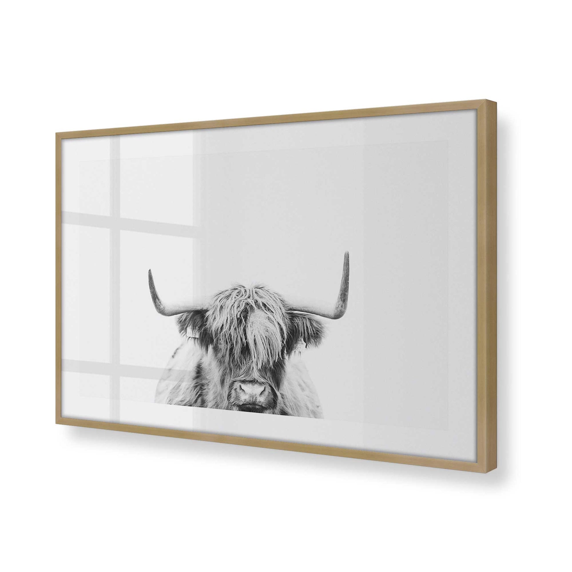 [Color:Brushed Gold], Picture of art in a Brushed Gold frame at an angle