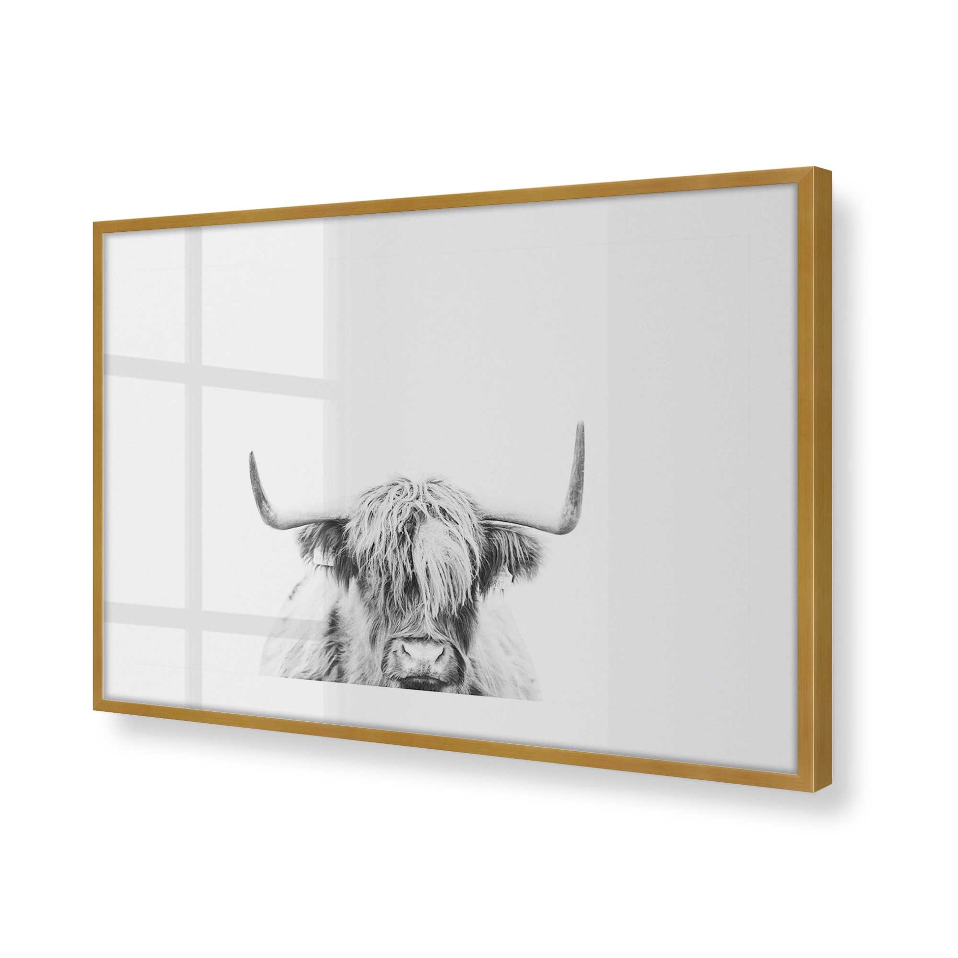 [Color:Polished Gold], Picture of art in a Polished Gold frame at an angle