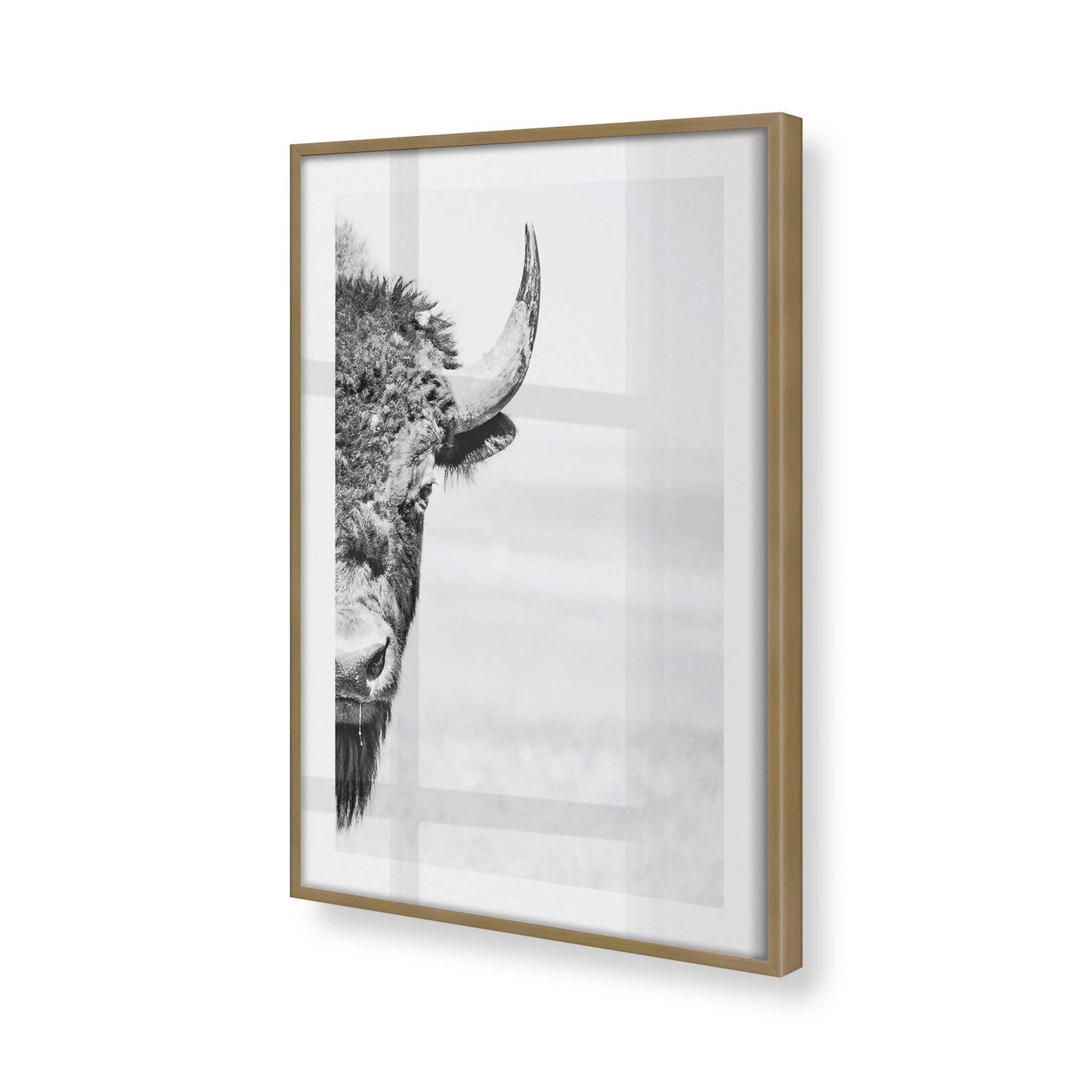 [Color:Brushed Gold], Picture of art in a Brushed Gold frame at an angle