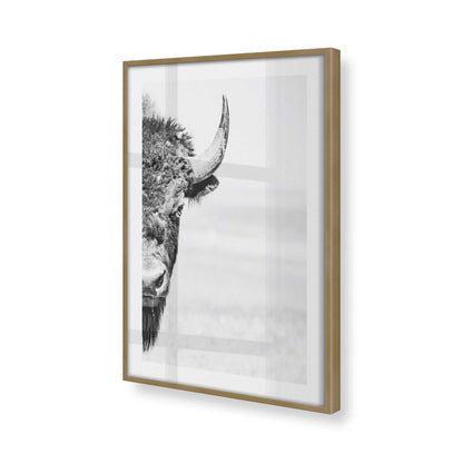 [Color:Brushed Gold], Picture of art in a Brushed Gold frame at an angle